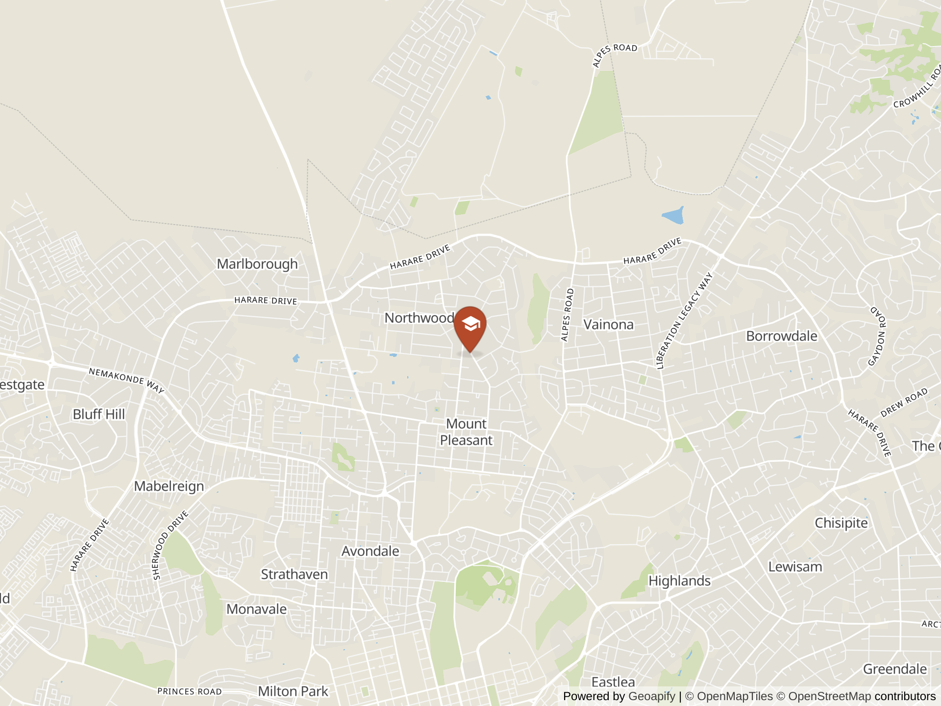 Map of Harare International School