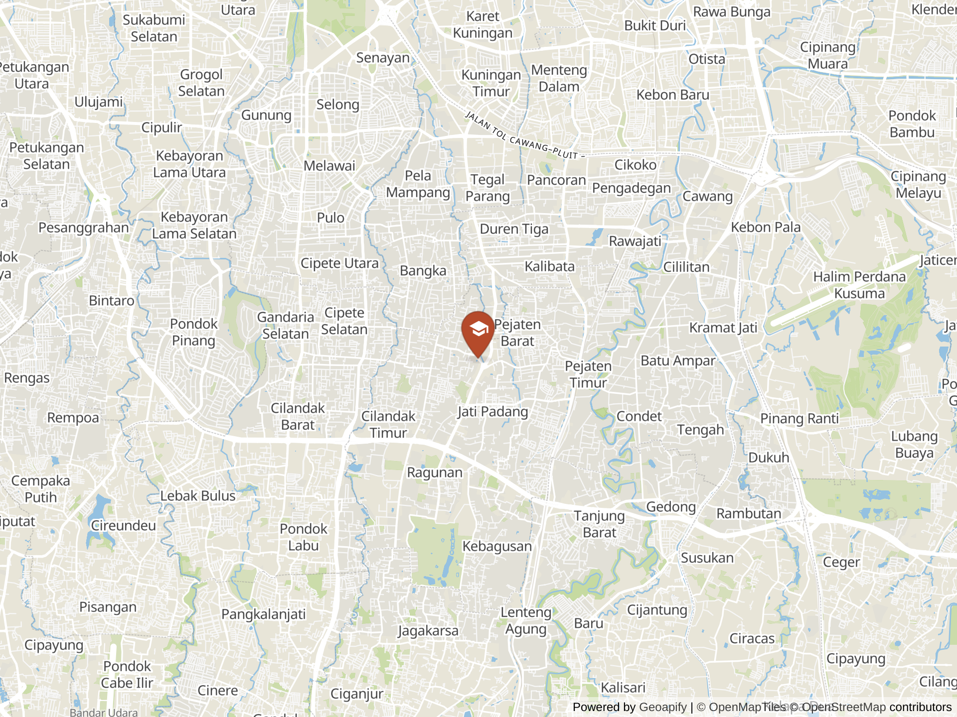 Map of Australian Independent School, Indonesia