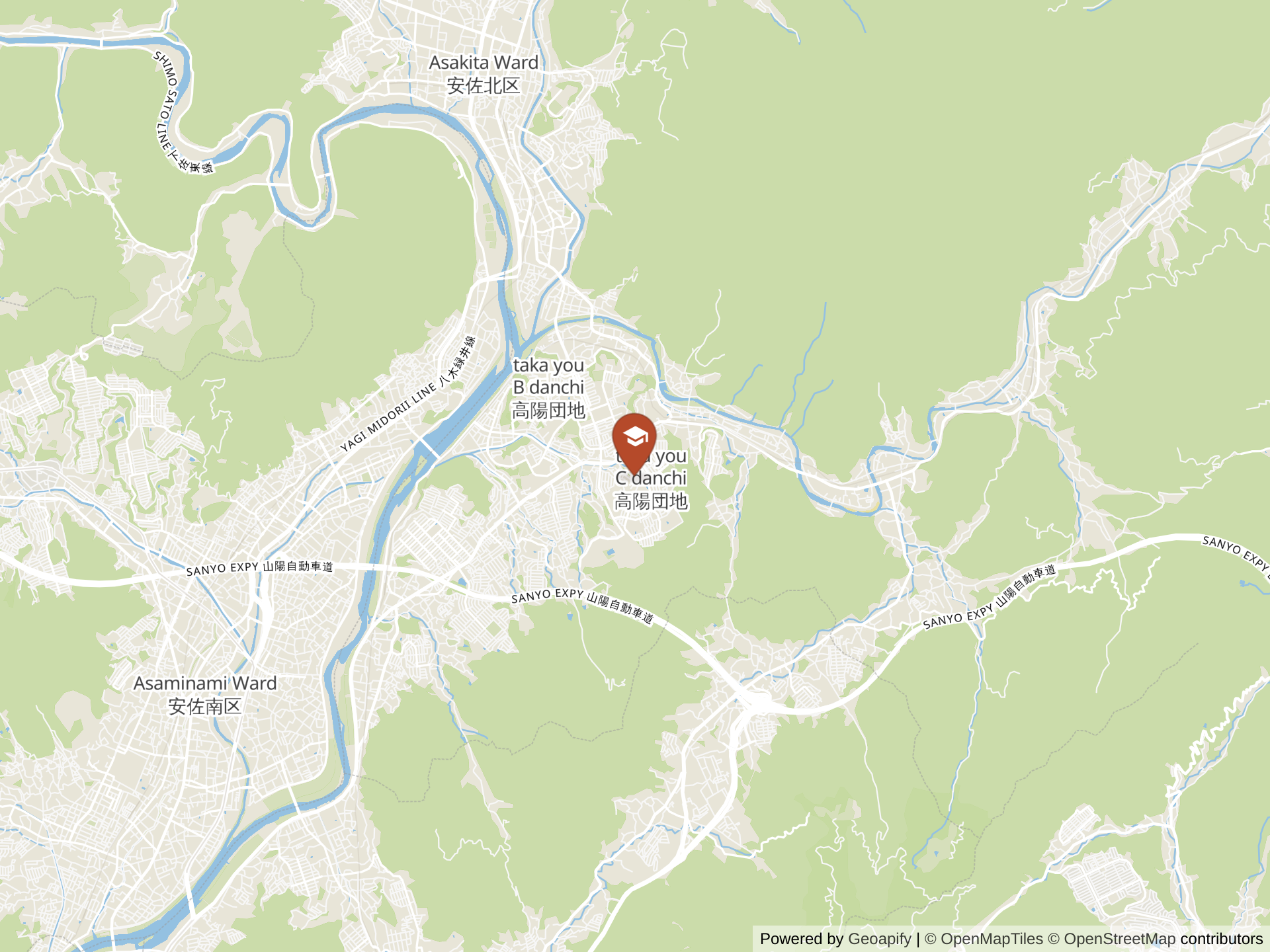 Map of Hiroshima International School