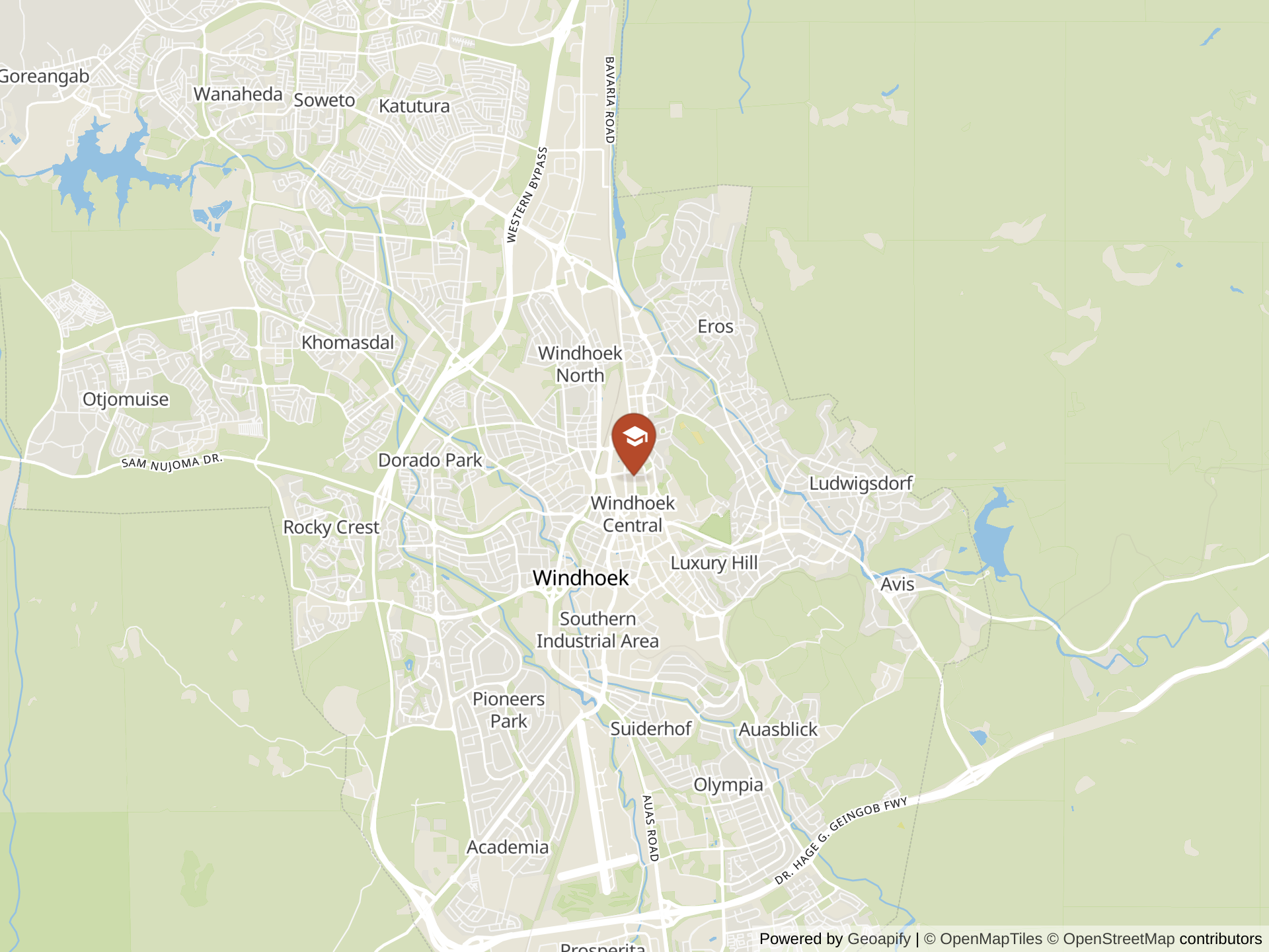 Map of Windhoek International School