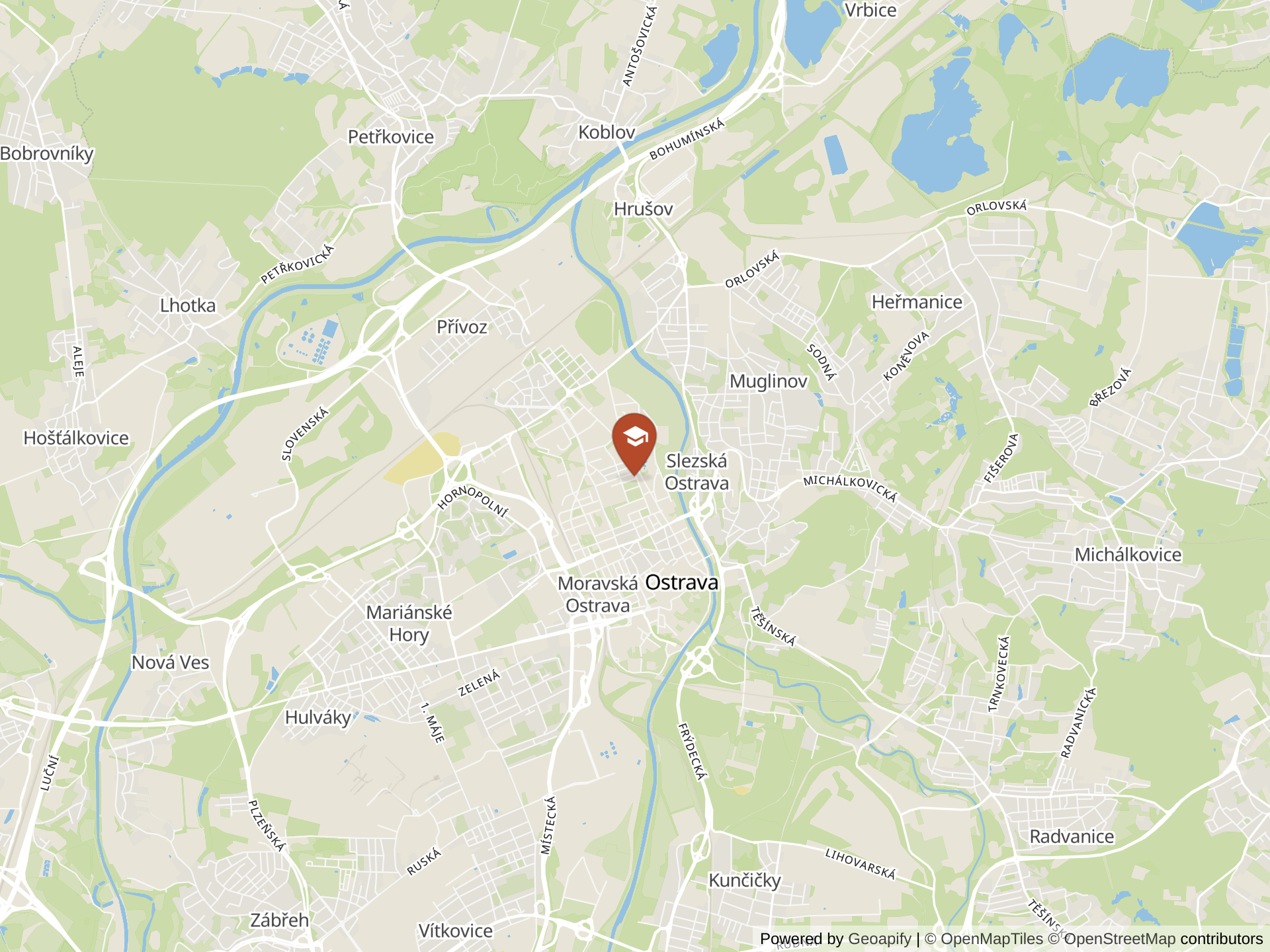 Map of The Ostrava International School