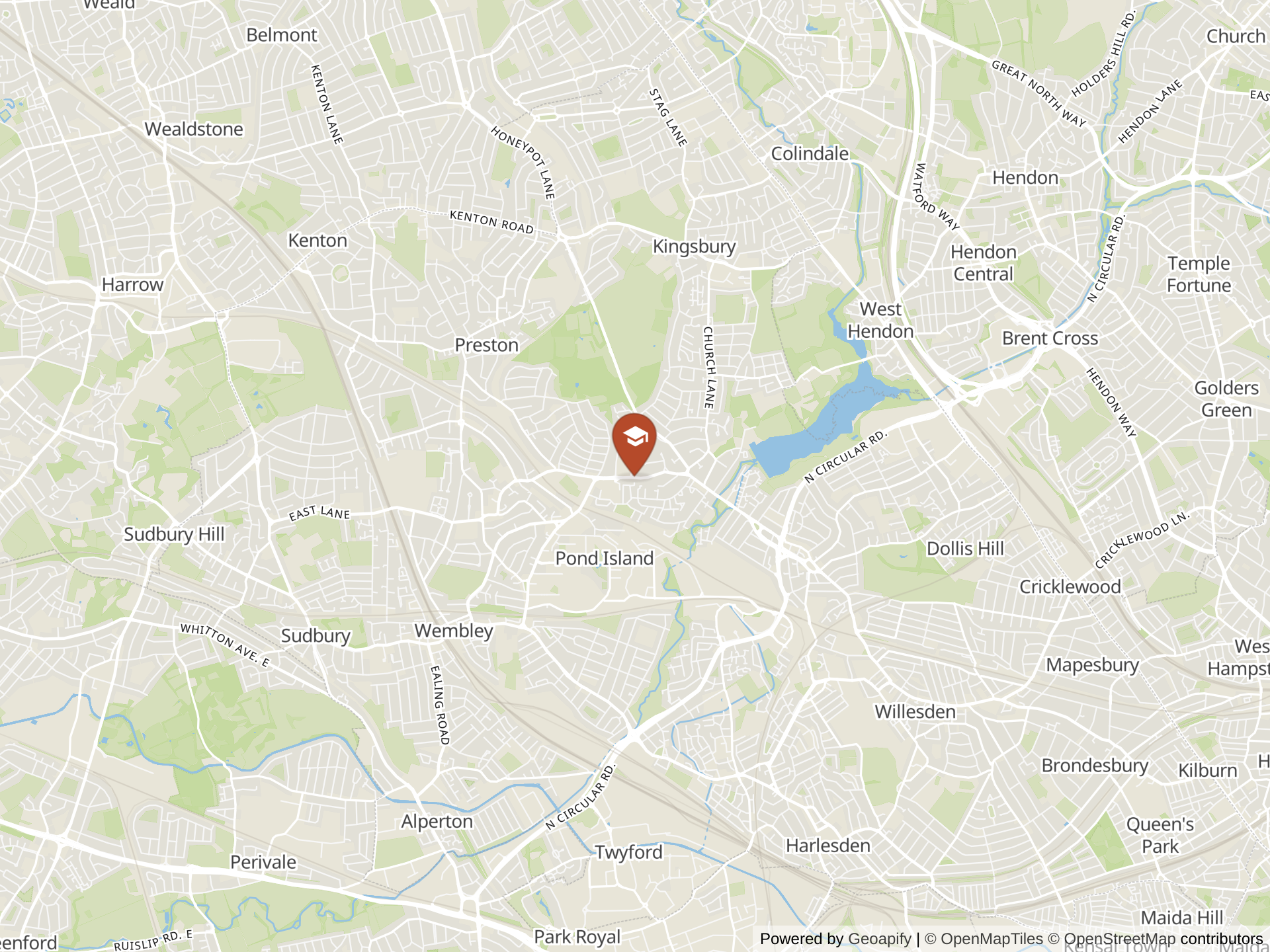 Map of Lycée International de Londres Winston Churchill