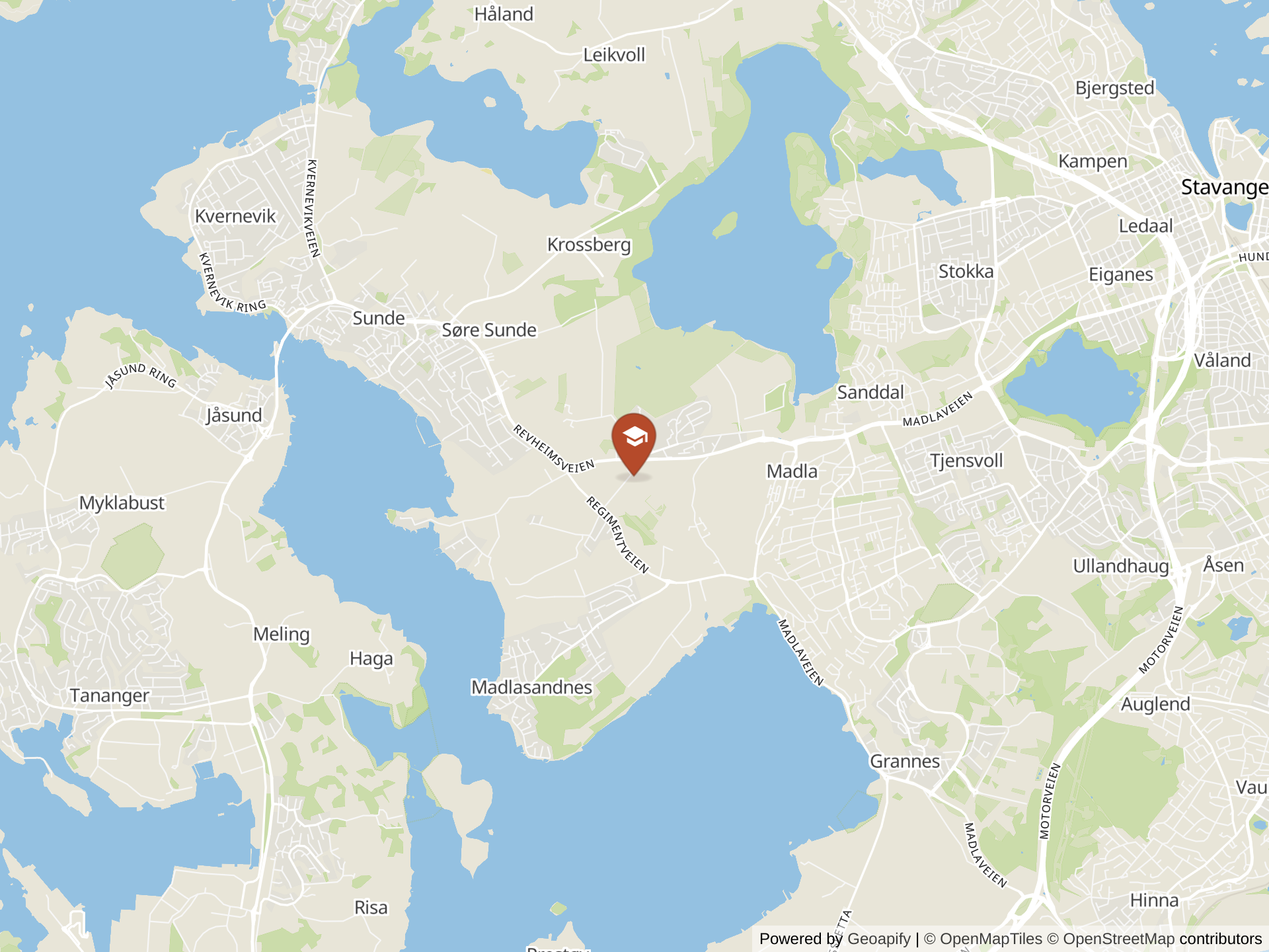 The International School of Stavangerの地図