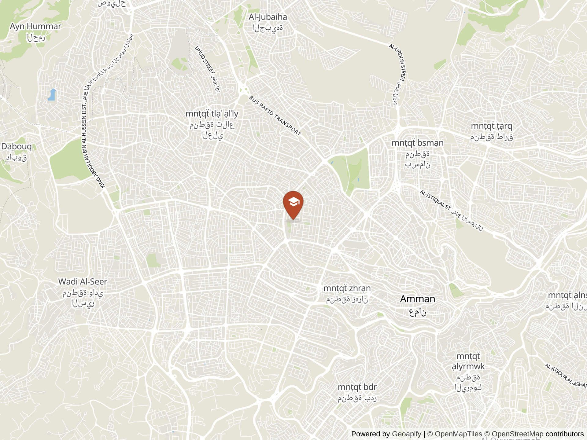 Map of Al-Ra'ed Al-Arabi School