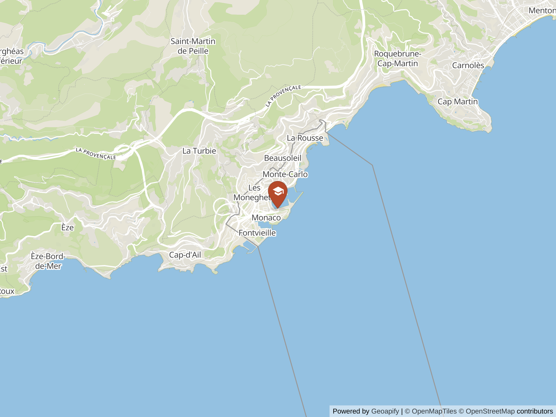 Map of The International School of Monaco