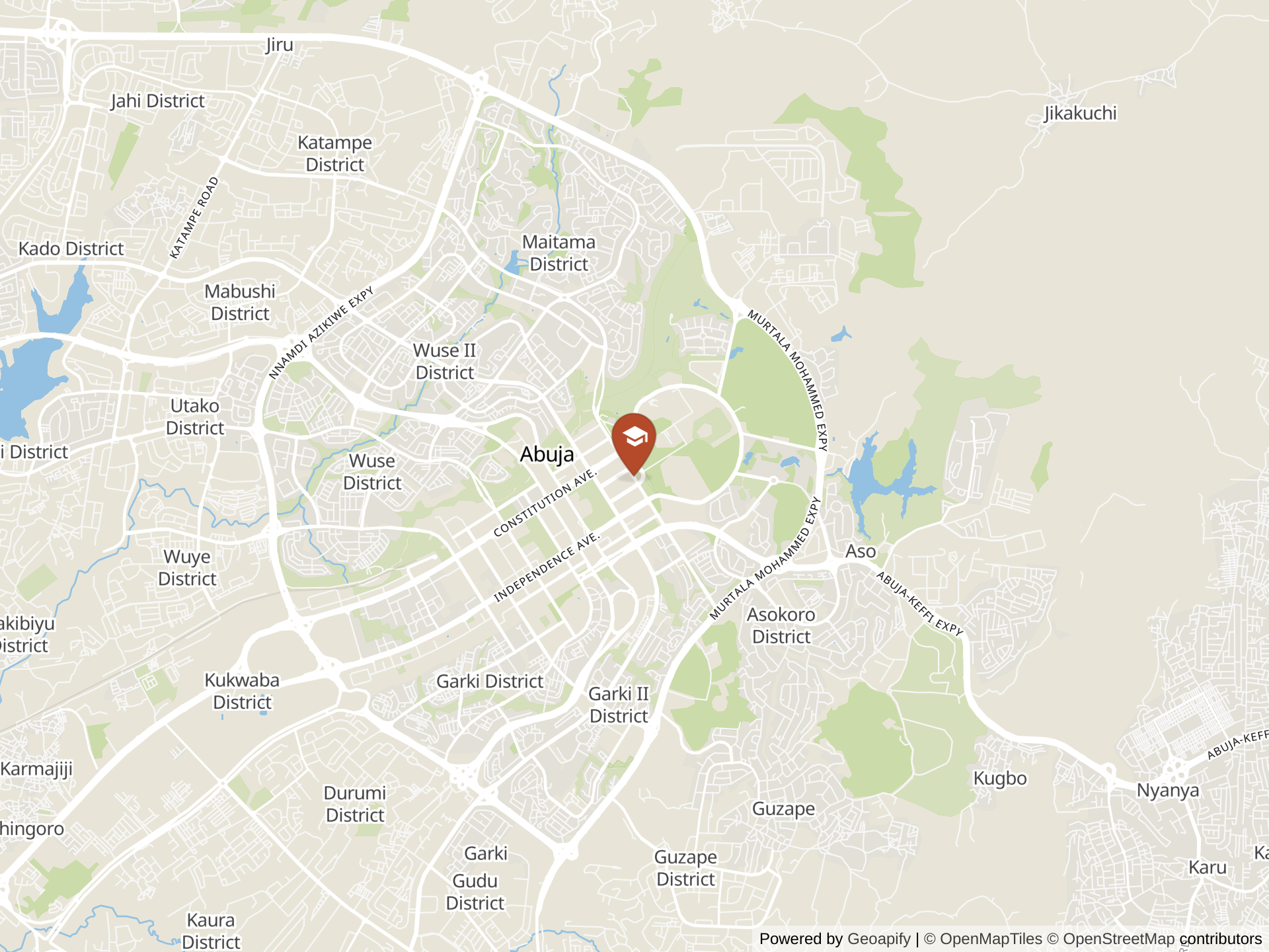 Map of International Community School Abuja