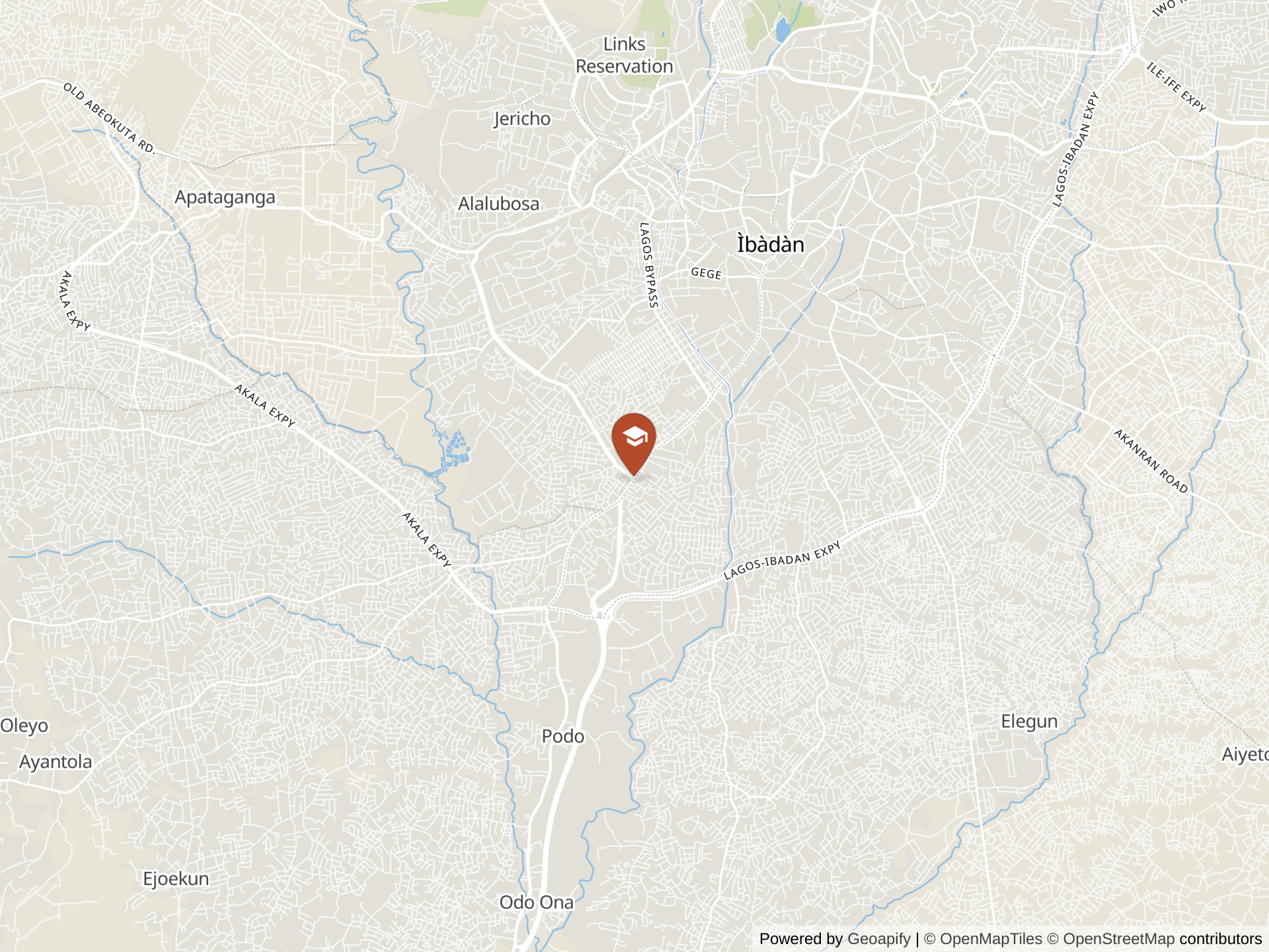 Map of Lifeforte International High School, Ibadan