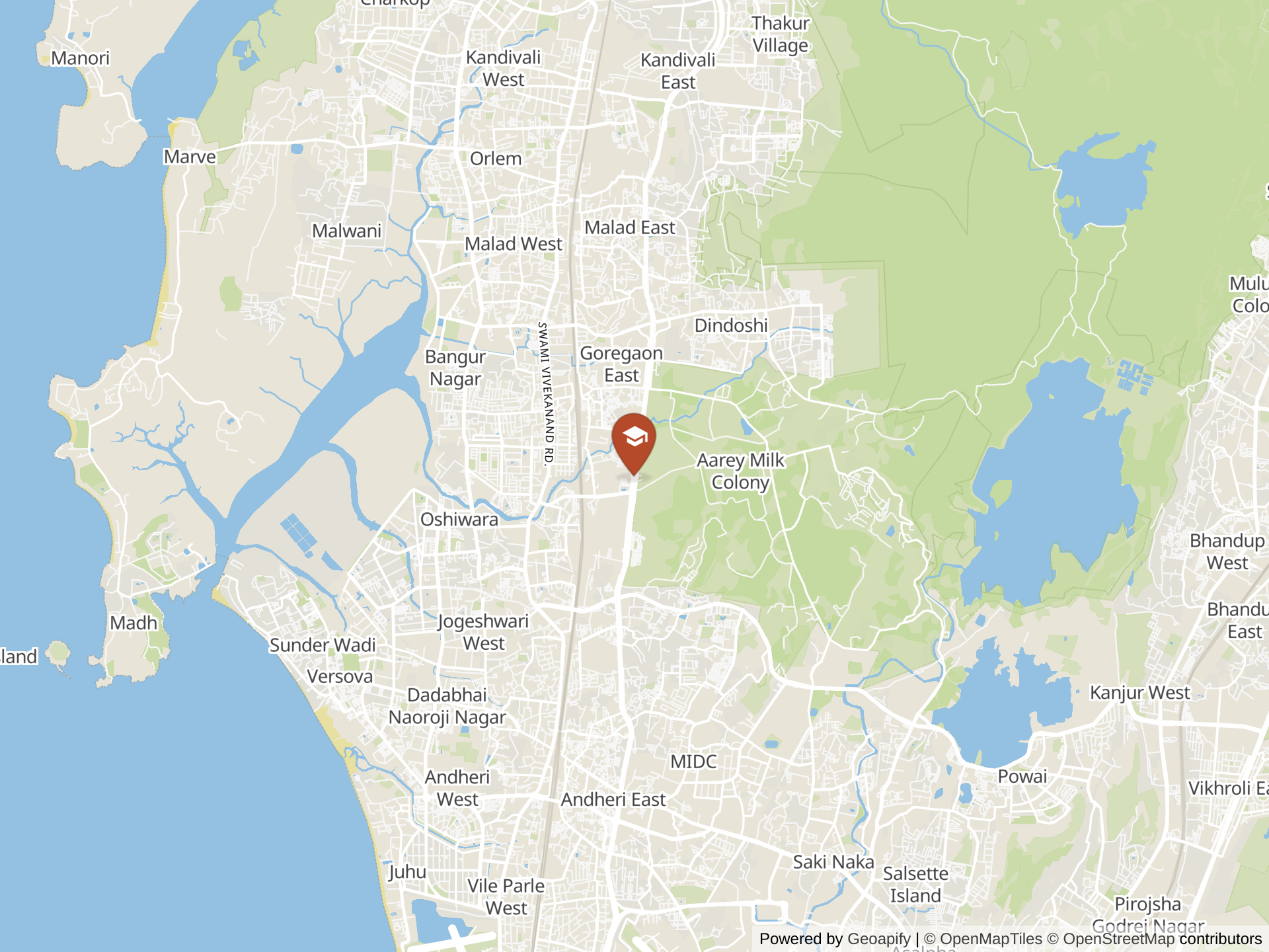 Map of Oberoi International School