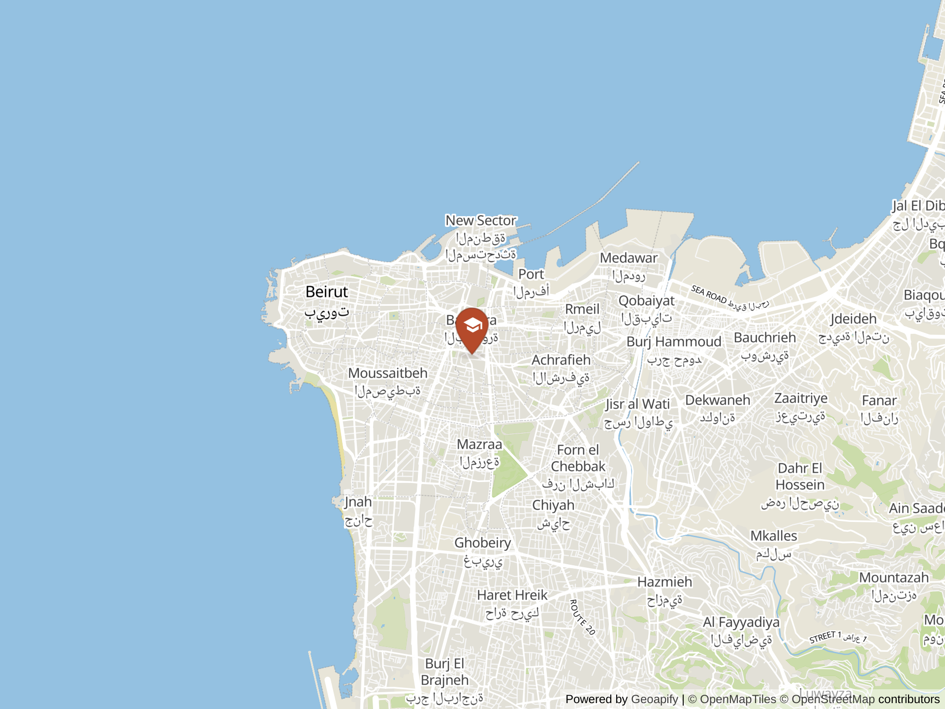 Map of Ahliah School