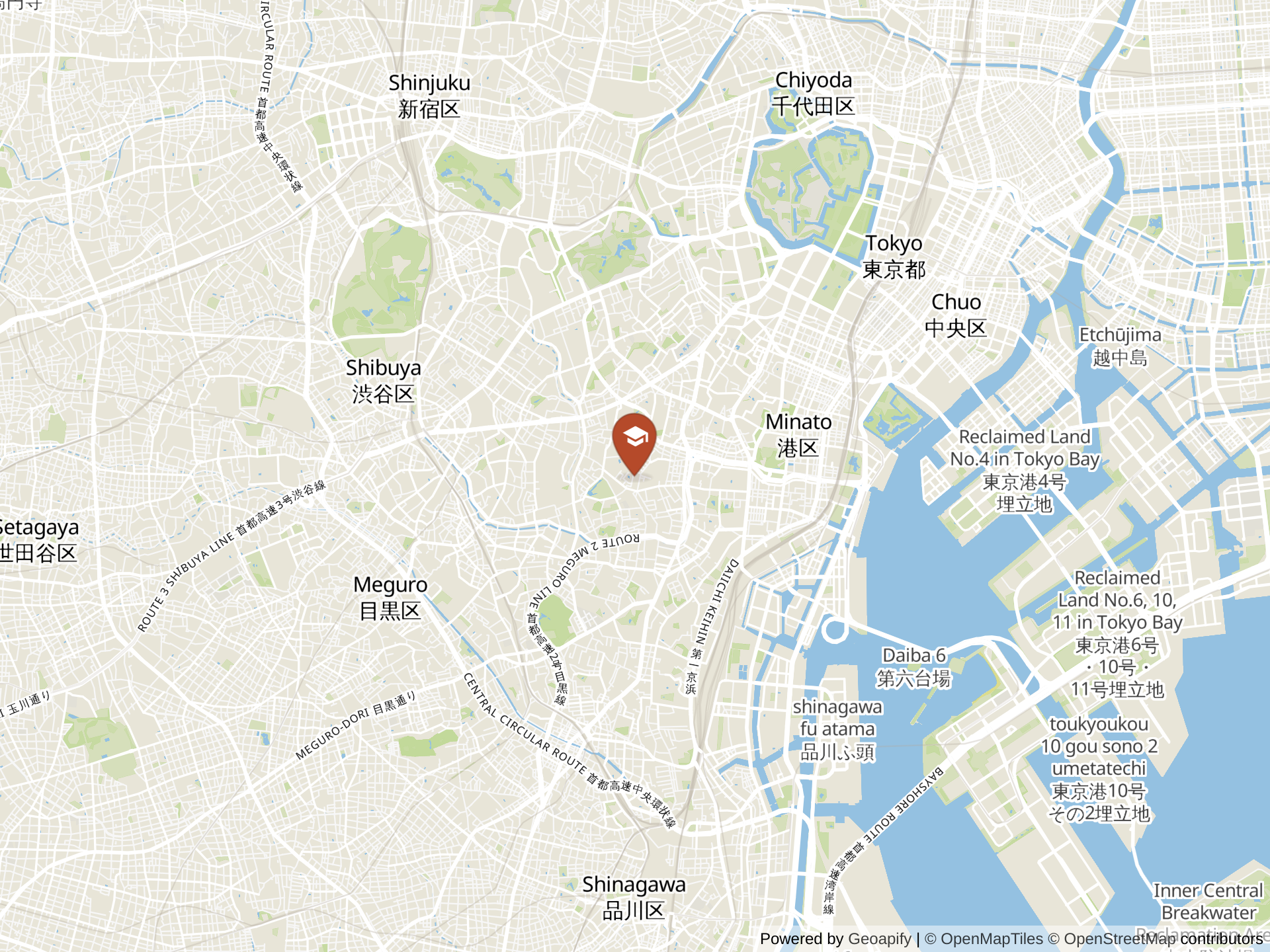 Map of Nishimachi International School