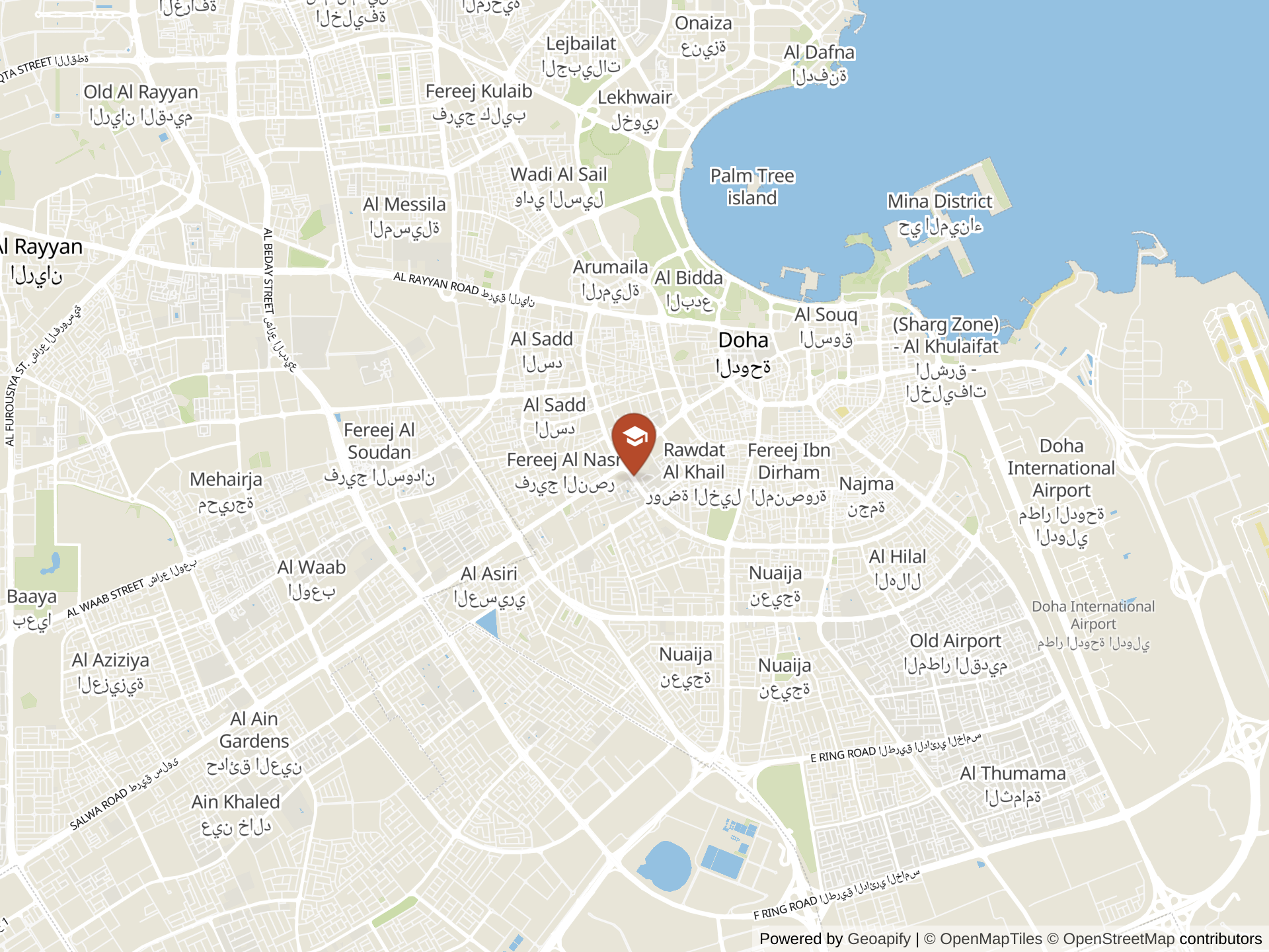 Map of Doha British School, Ain Khaled