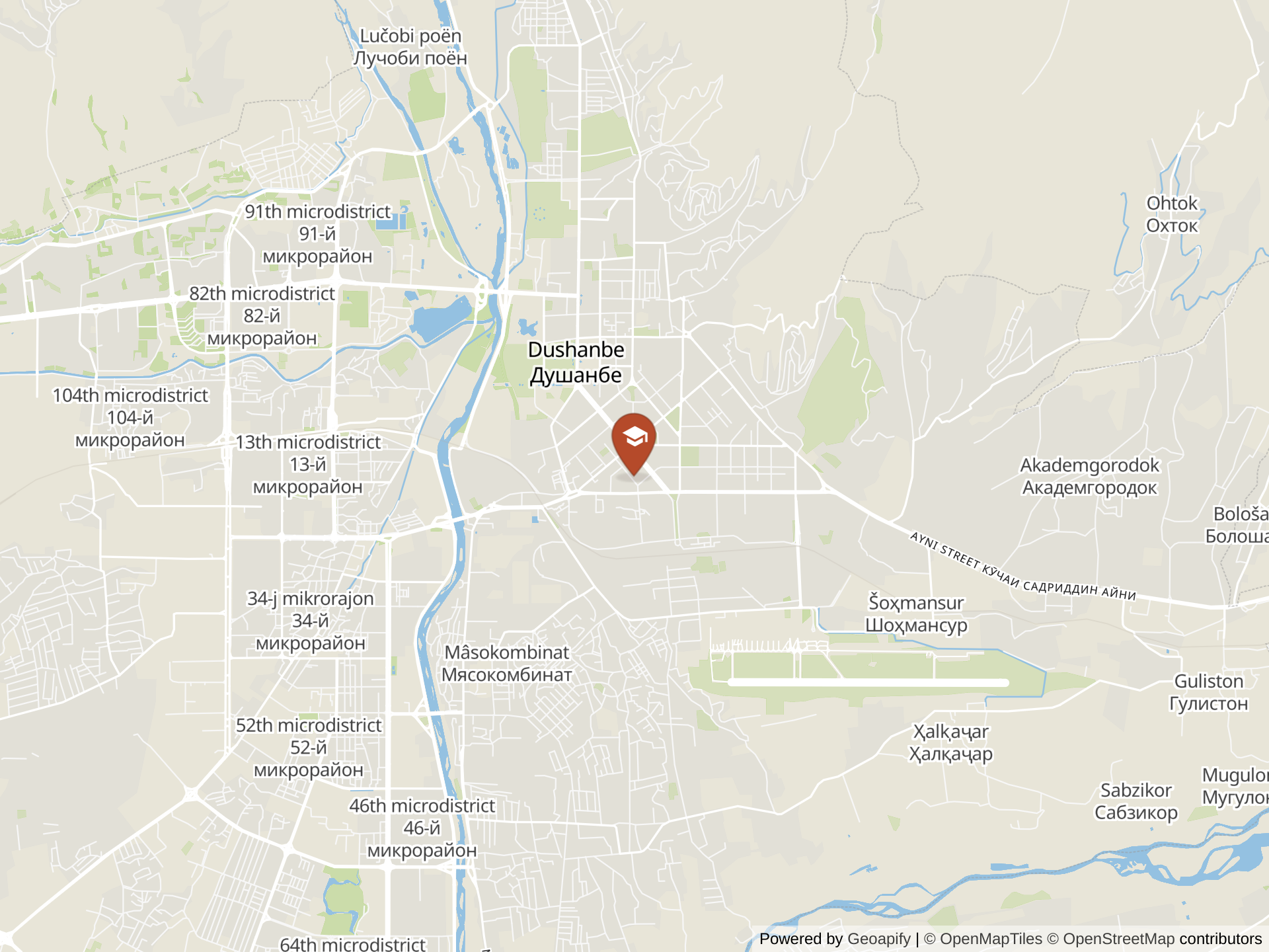 Map of Dushanbe International School