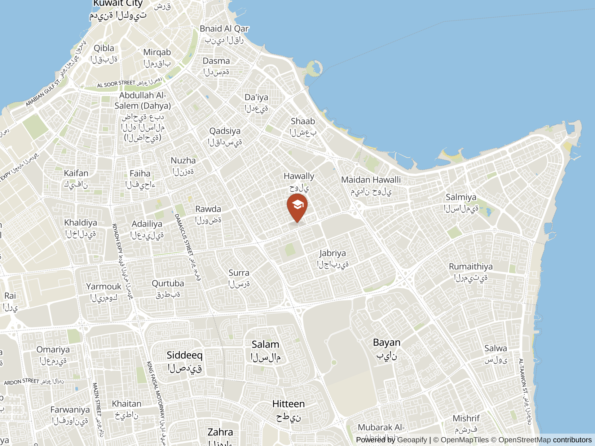 Map of Kuwait National English School