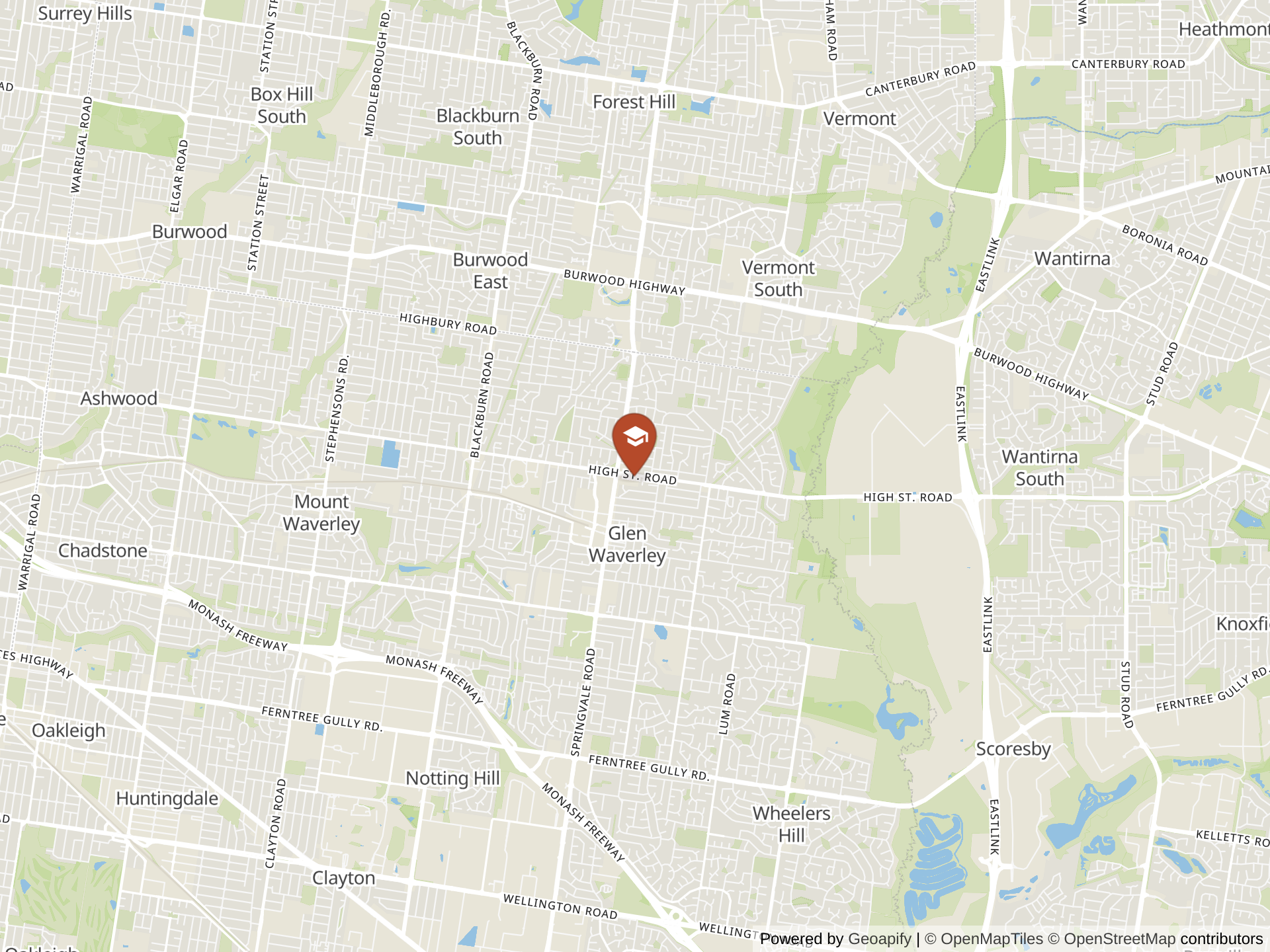 Map of Glen Waverley Primary School