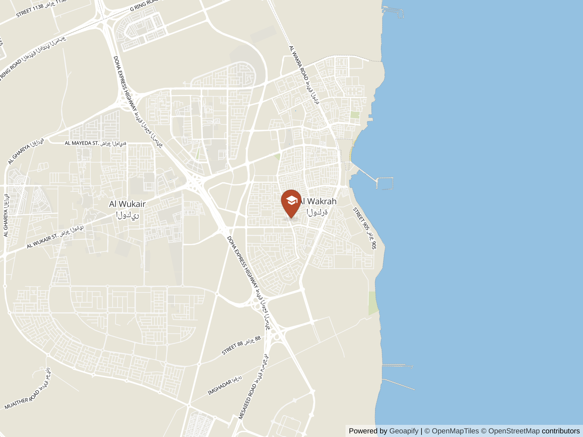 Map of Qatar Academy Al Wakra