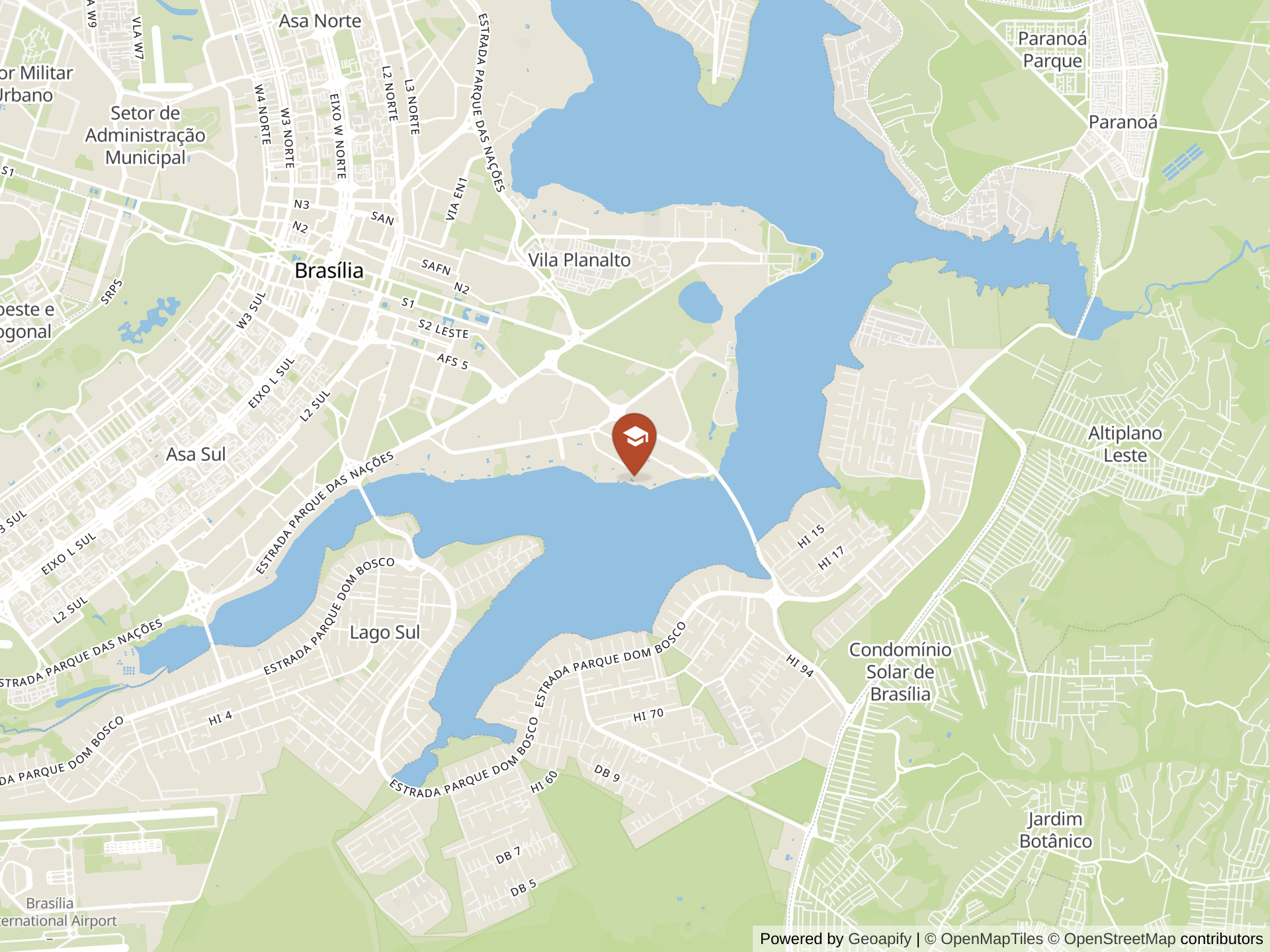 Map of American School of Brasilia