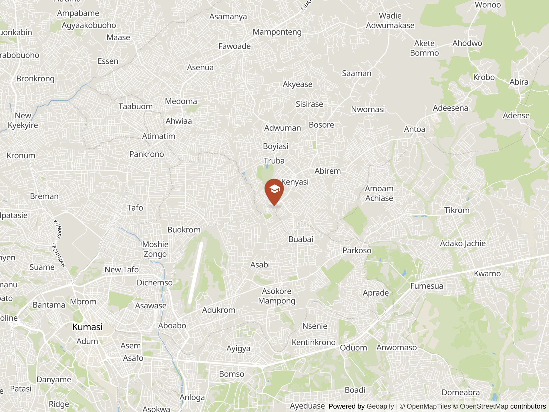 Map of International School of Ahafo