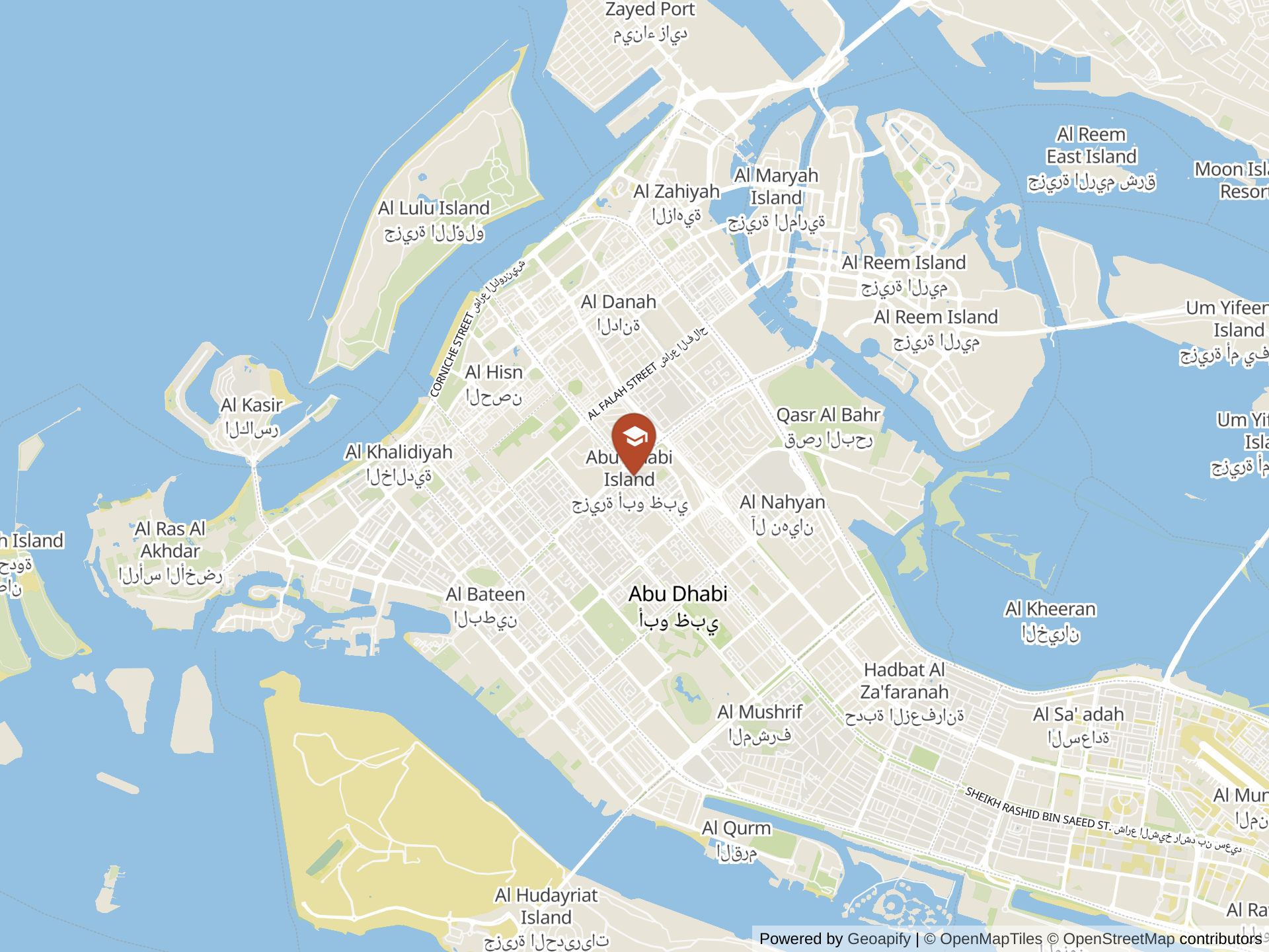 Map of The Sheikh Zayed Private Academy for Boys