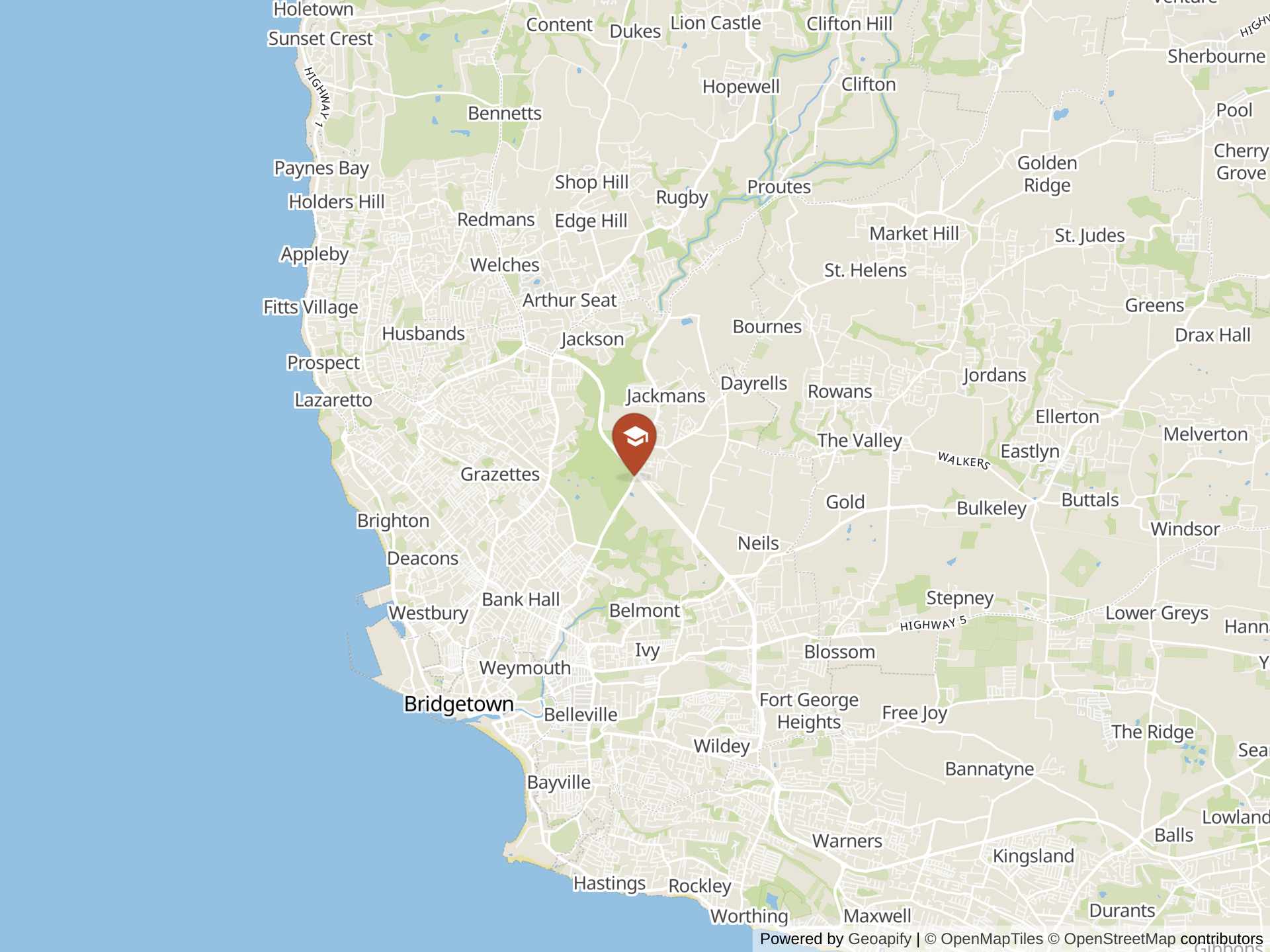 Map of The Codrington School, The International School of Barbados