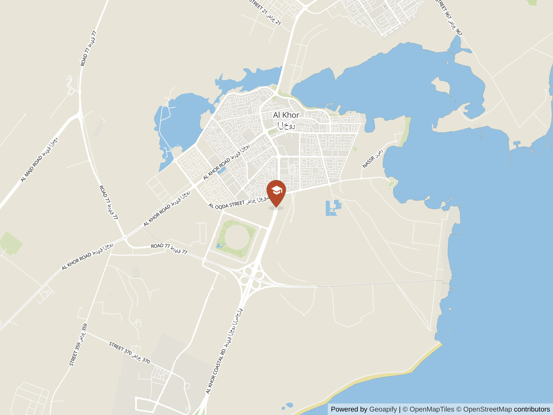 Map of Qatar Academy Al Khor