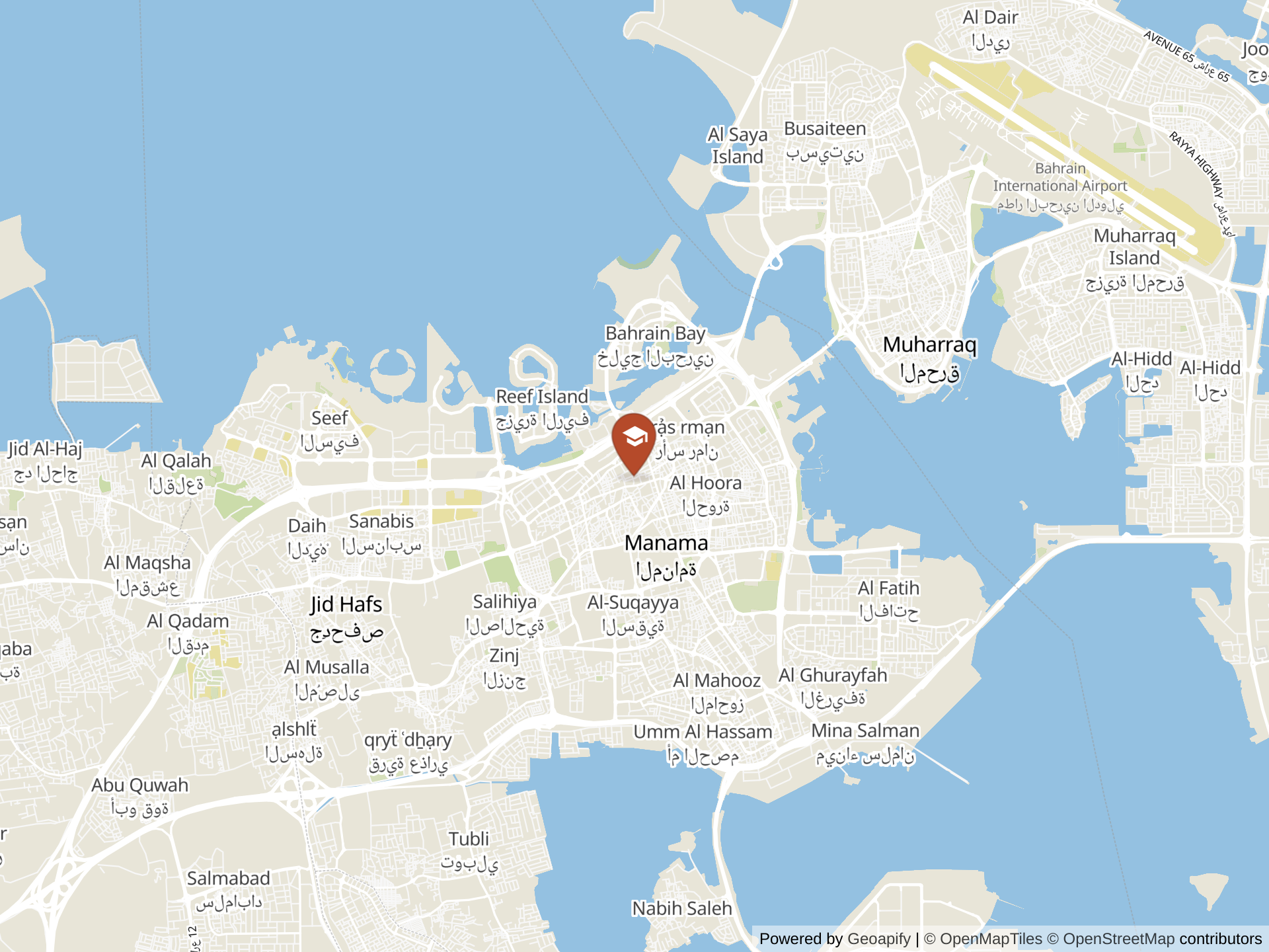 Map of Arabian Pearl Gulf School