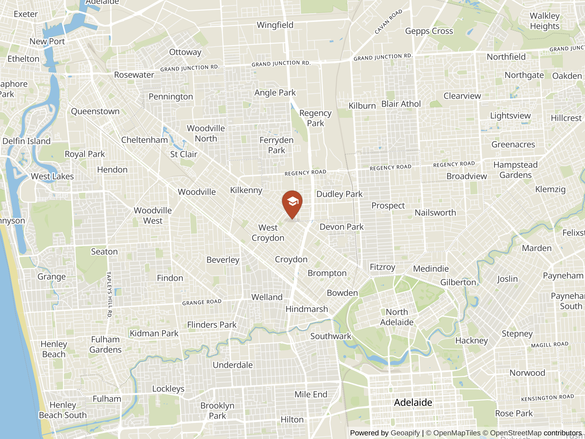 Map of Adelaide Secondary School of English