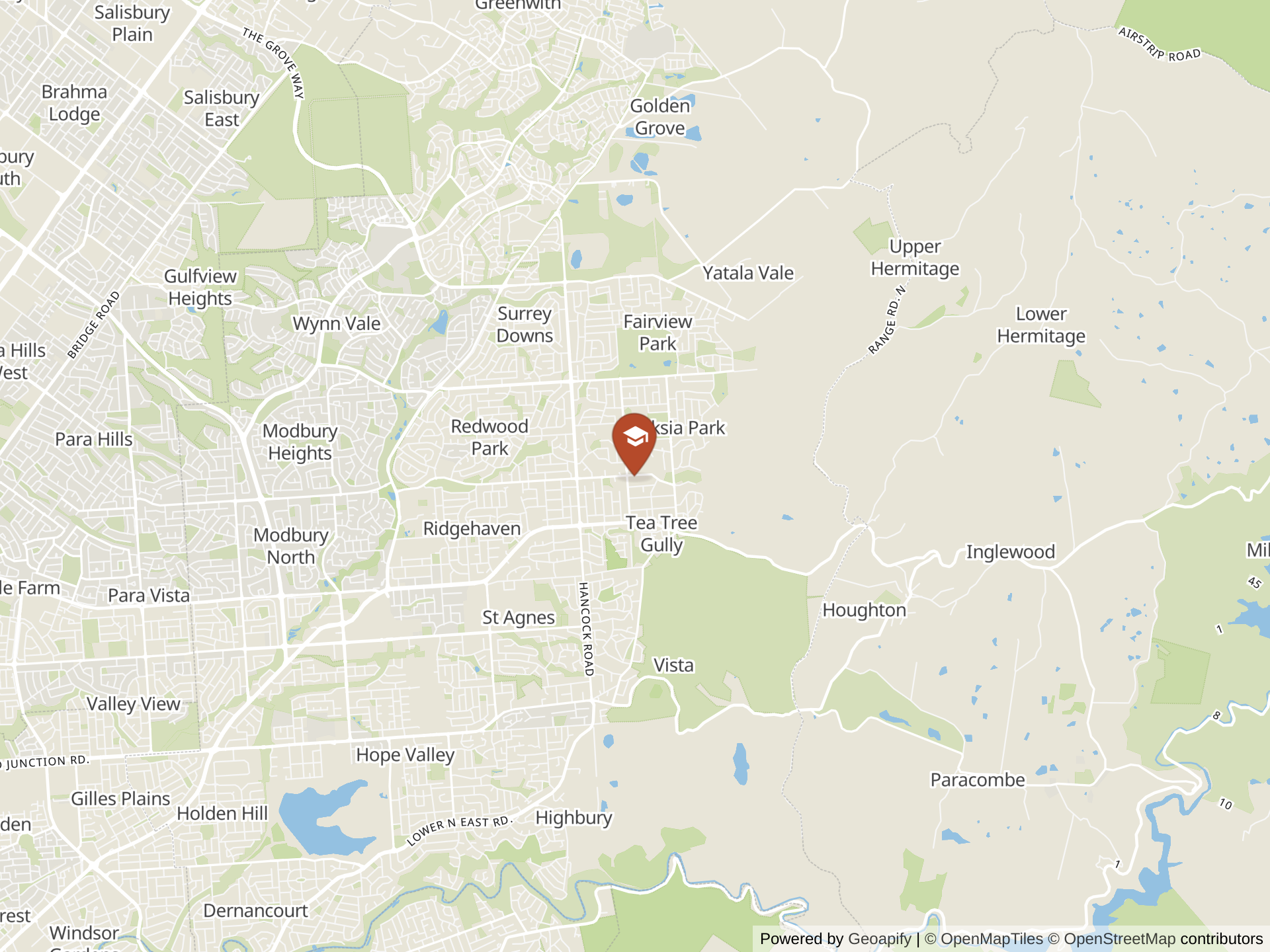 Map of Banksia Park International High School
