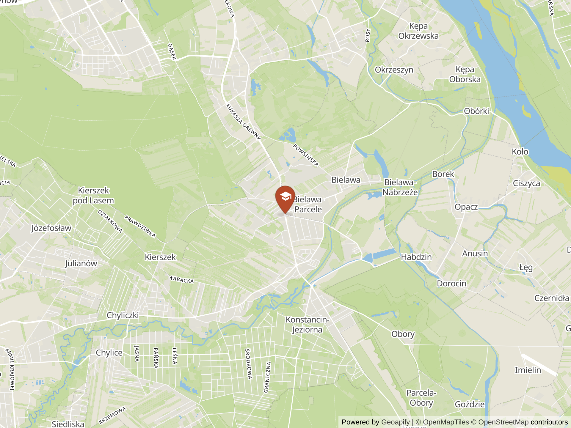Map of American School of Warsaw