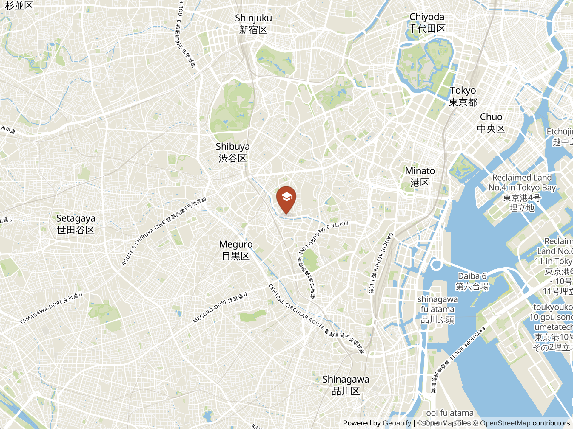 Map of International School of the Sacred Heart