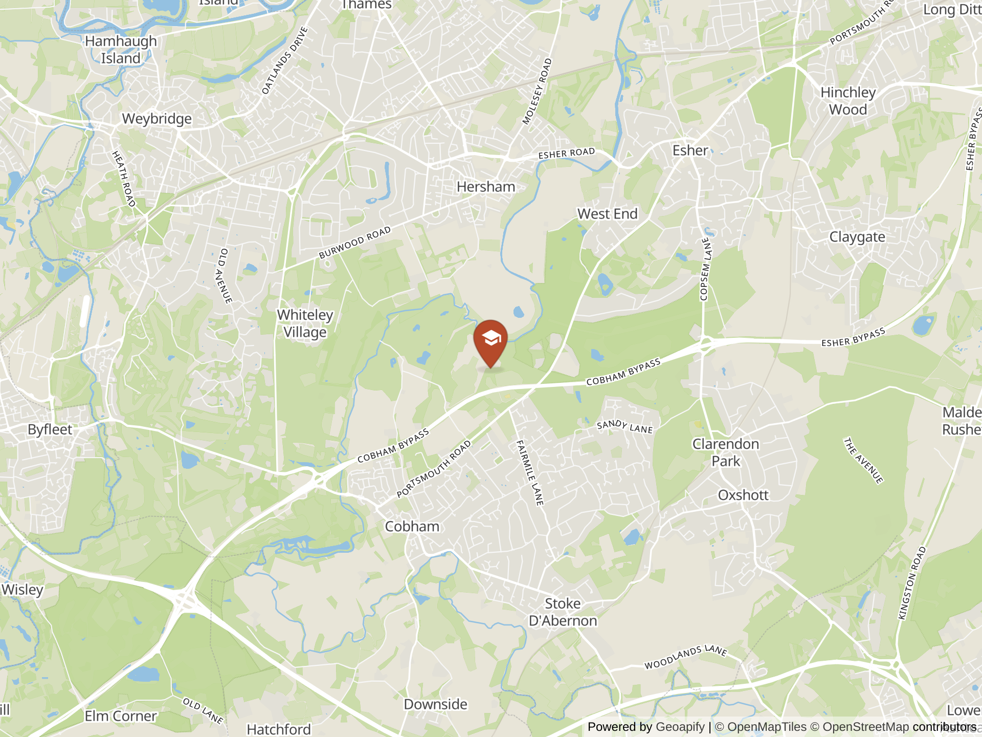 Mapa de ACS Cobham International School