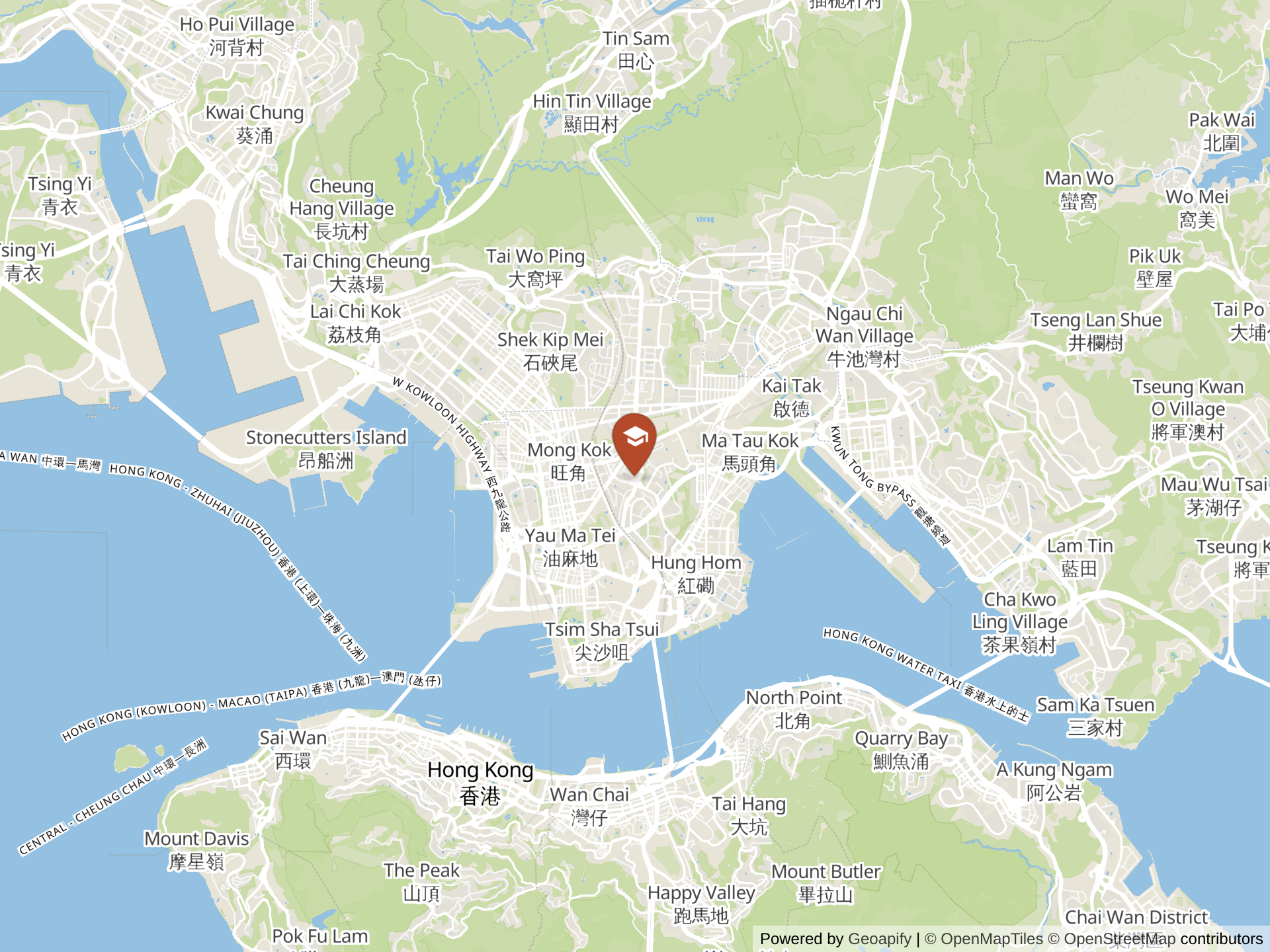 Map of Stamford American School Hong Kong