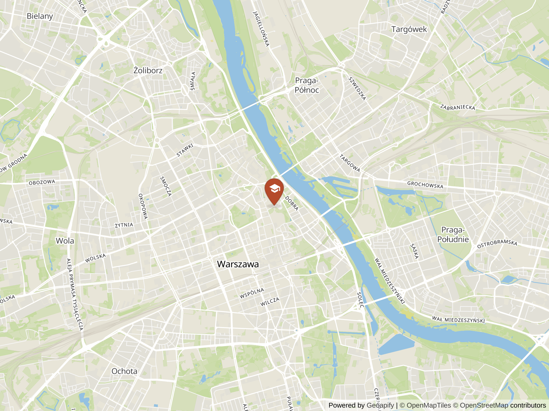 Map of International Trilingual School of Warsaw