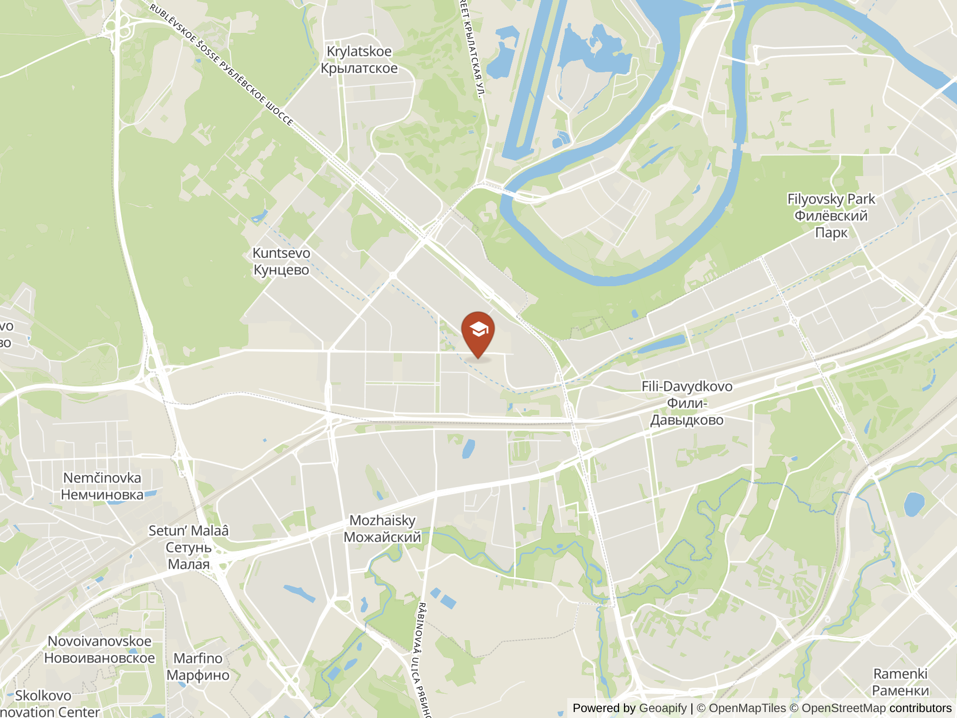 Map of English International School, Moscow West/ South West