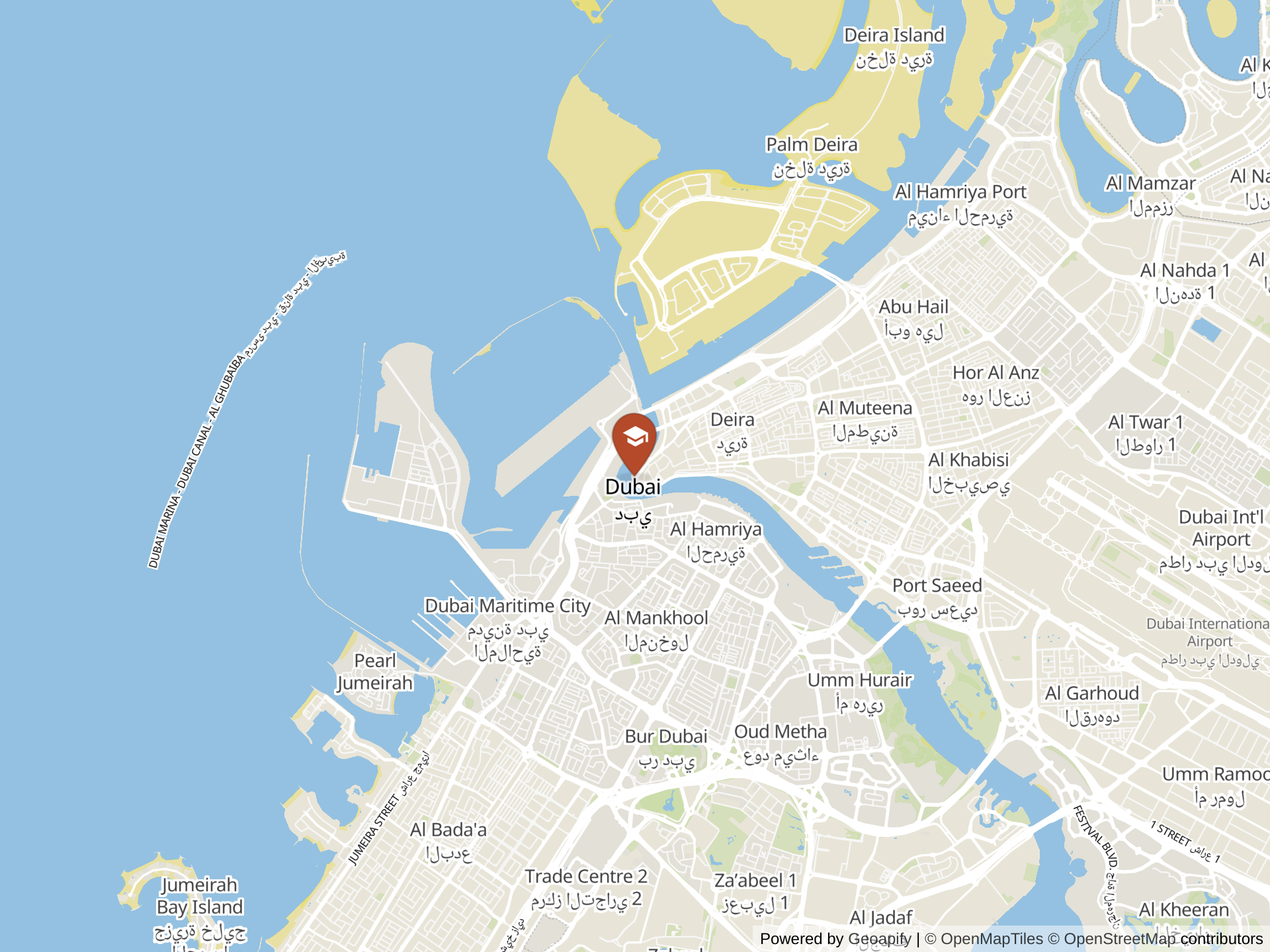 Mapa de The American School of Dubai