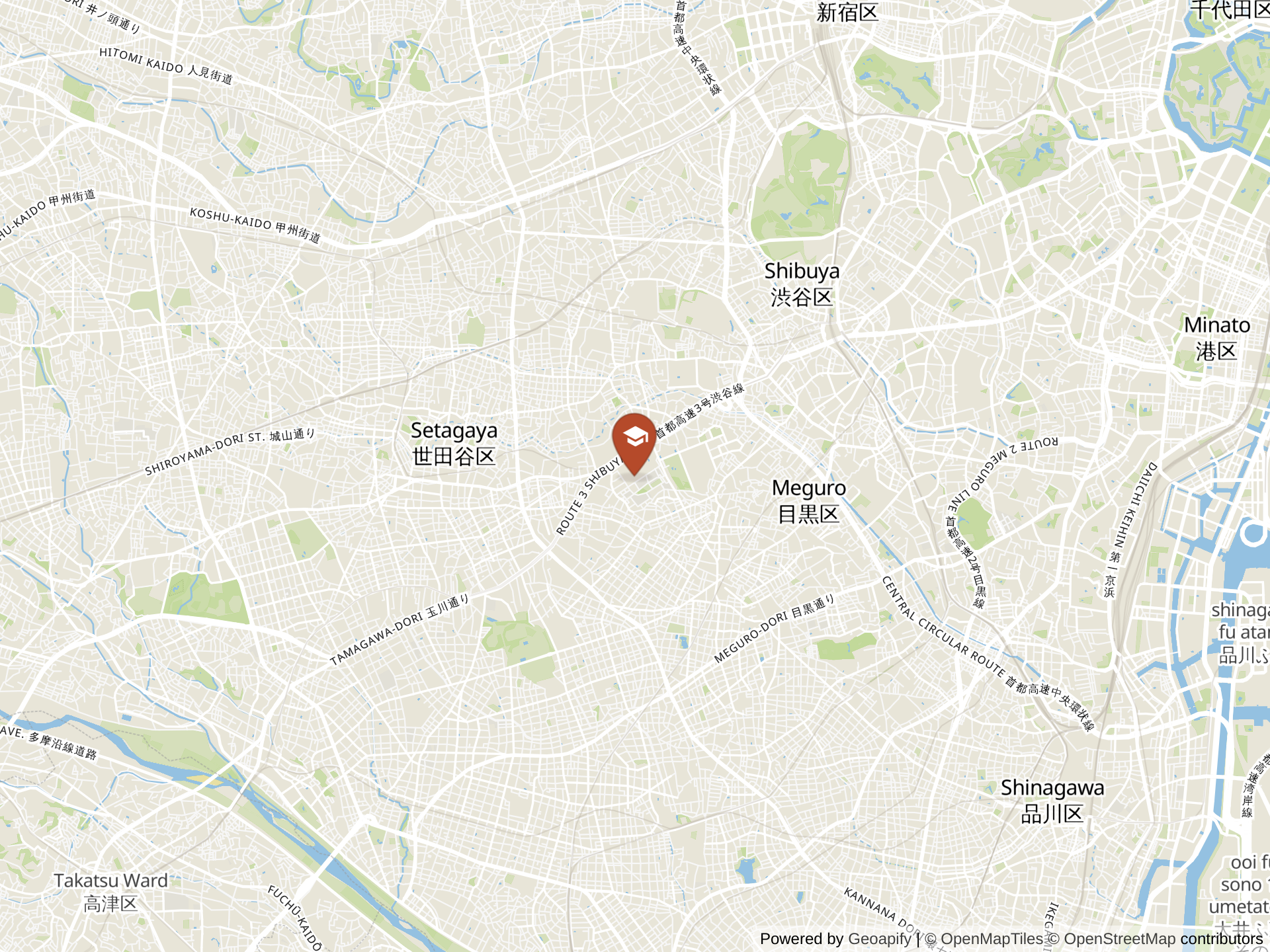 Map of The British School in Tokyo