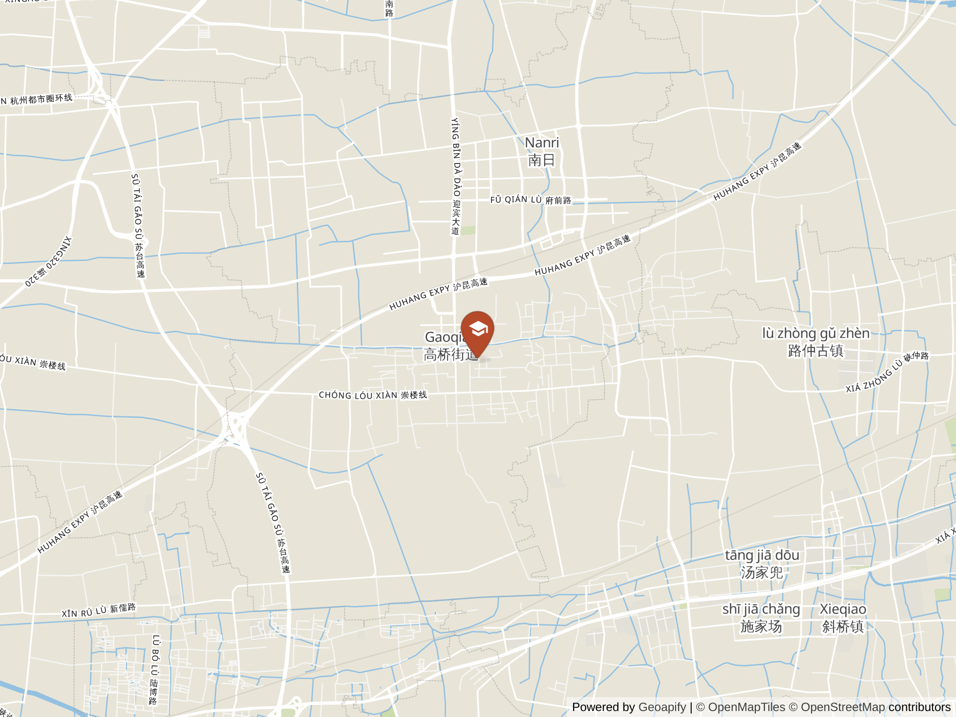 Map of Yew Wah International Education School of Zhejiang Tongxiang