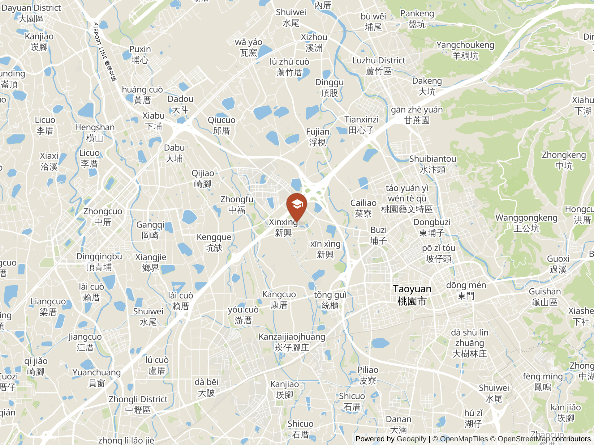 Map of Taoyuan American School