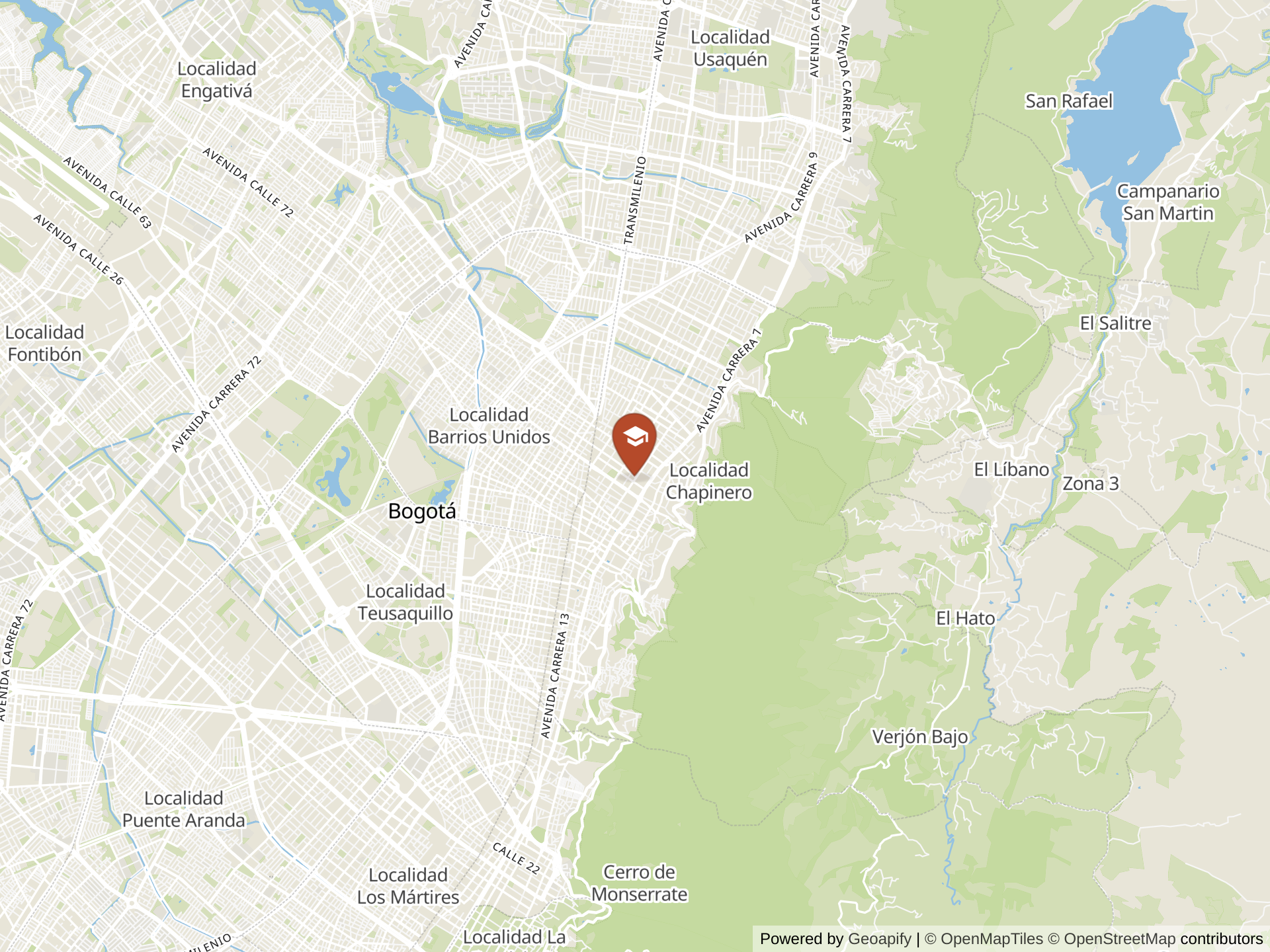Map of Gimnasio Moderno
