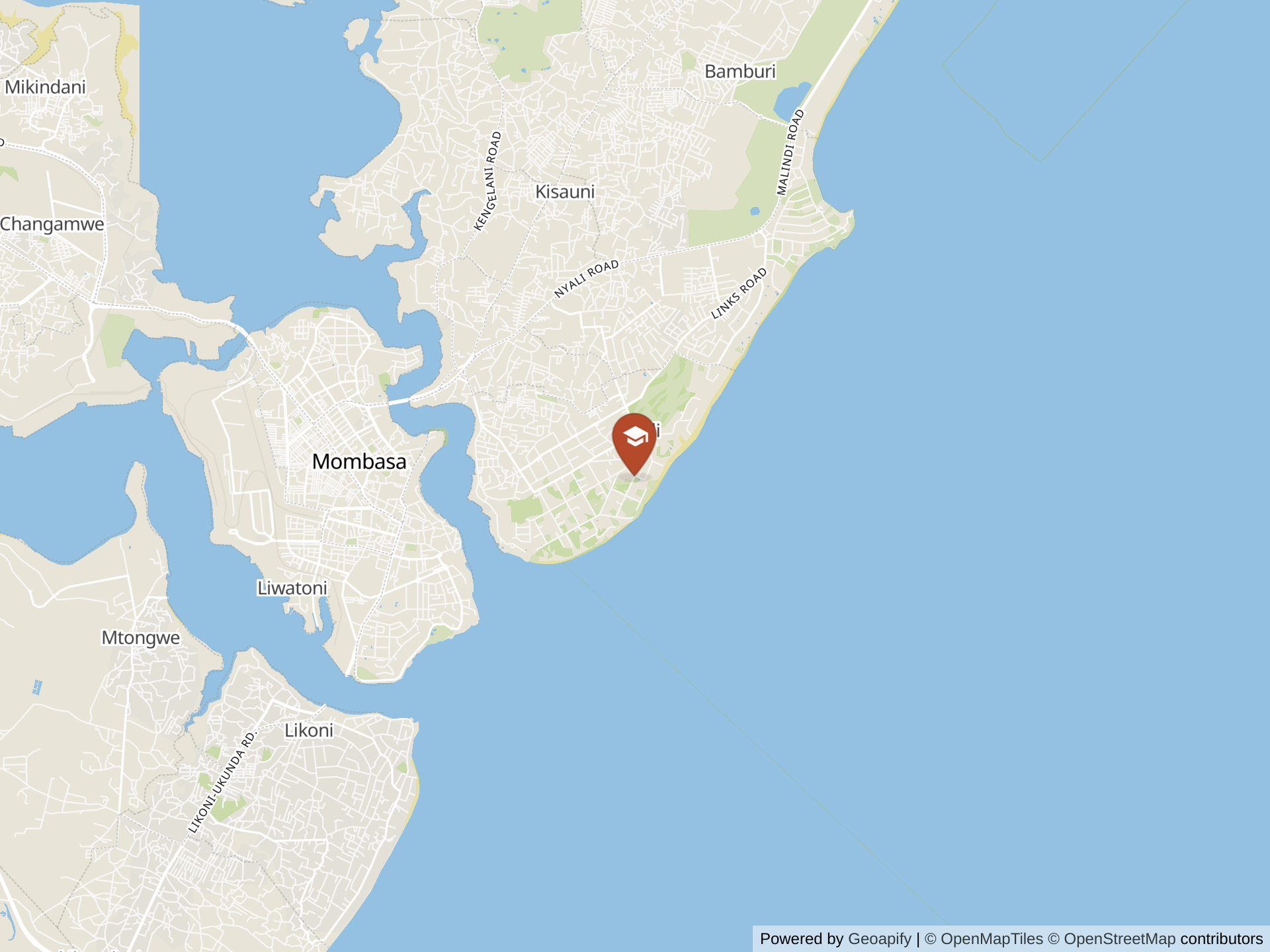 Map of Light International School, Mombasa