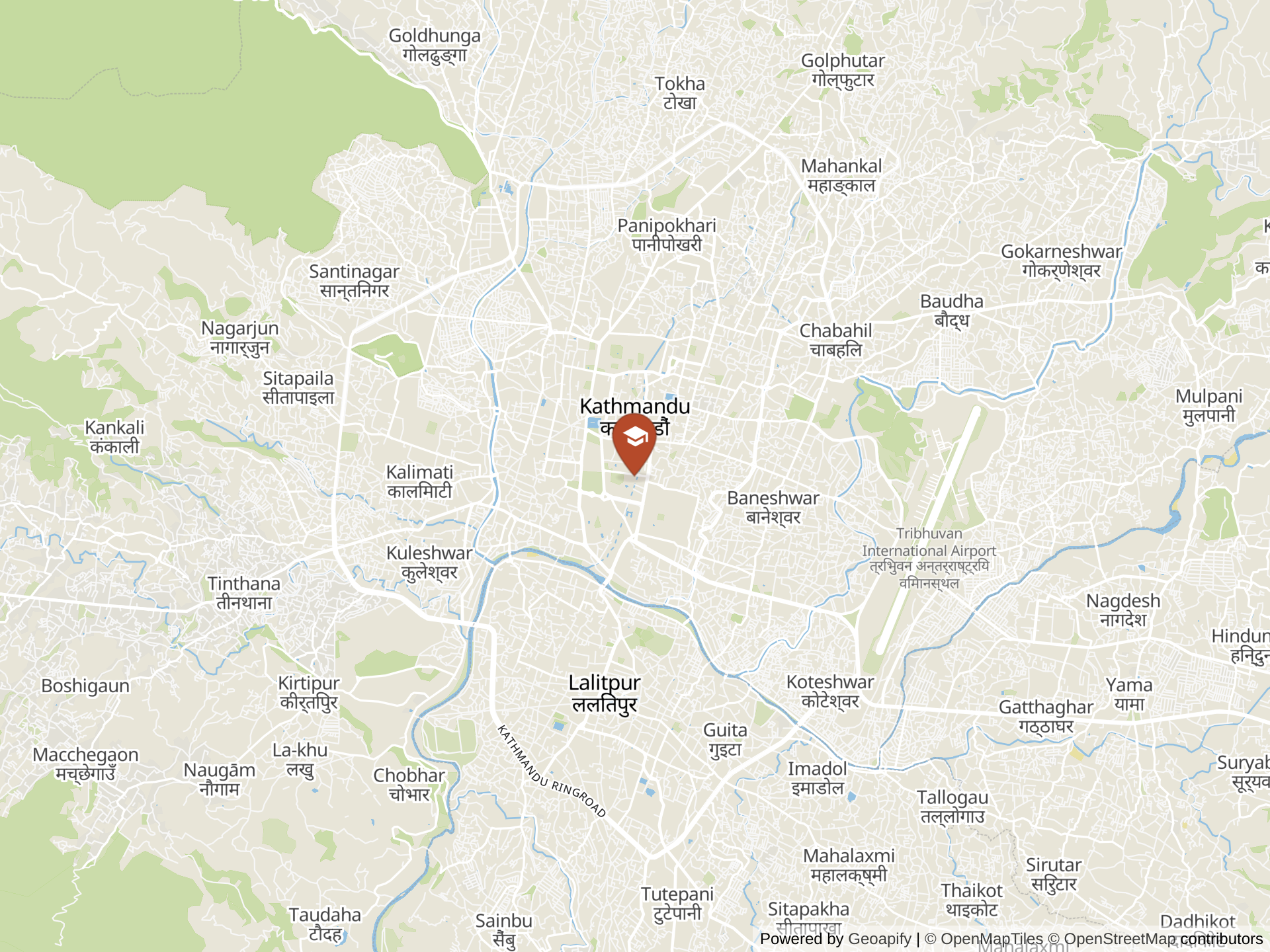 Map of Kathmandu Euro School