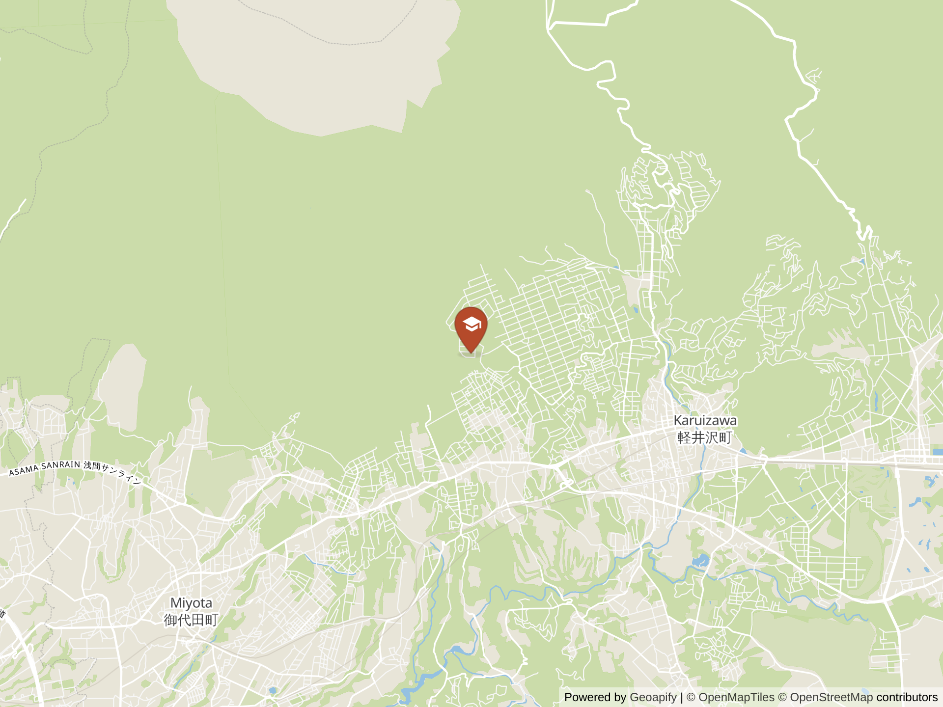 Map of United World College, International School Asia Karuizawa