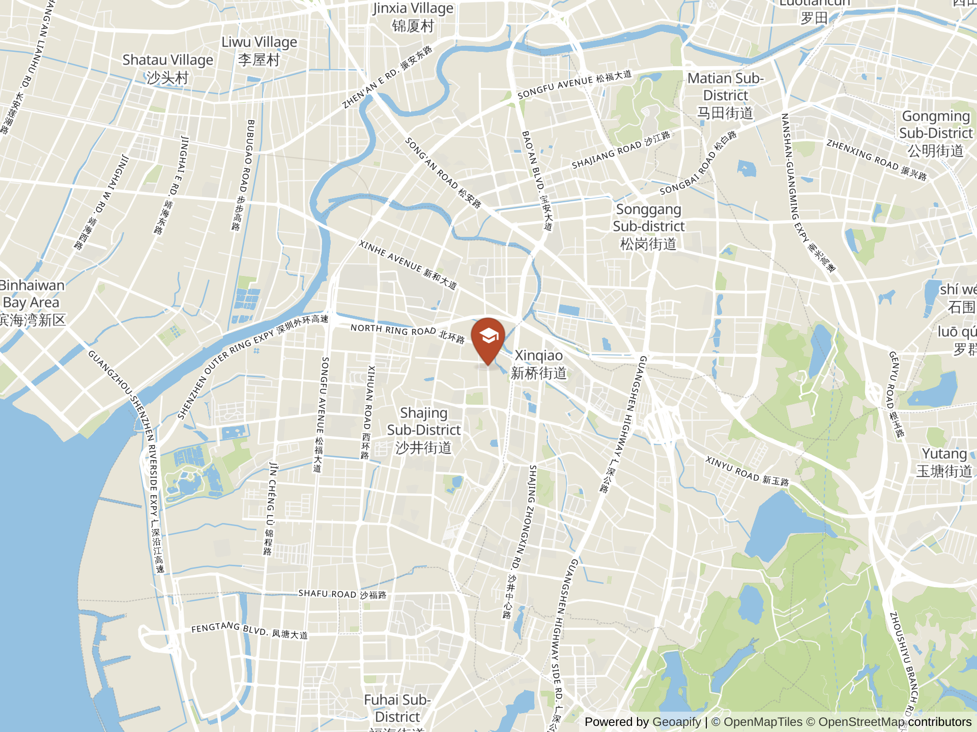 Map of Shenzhen Foreign Languages GBA Academy