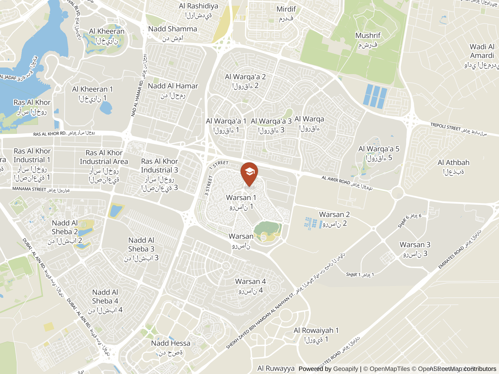Map of GEMS Modern Academy