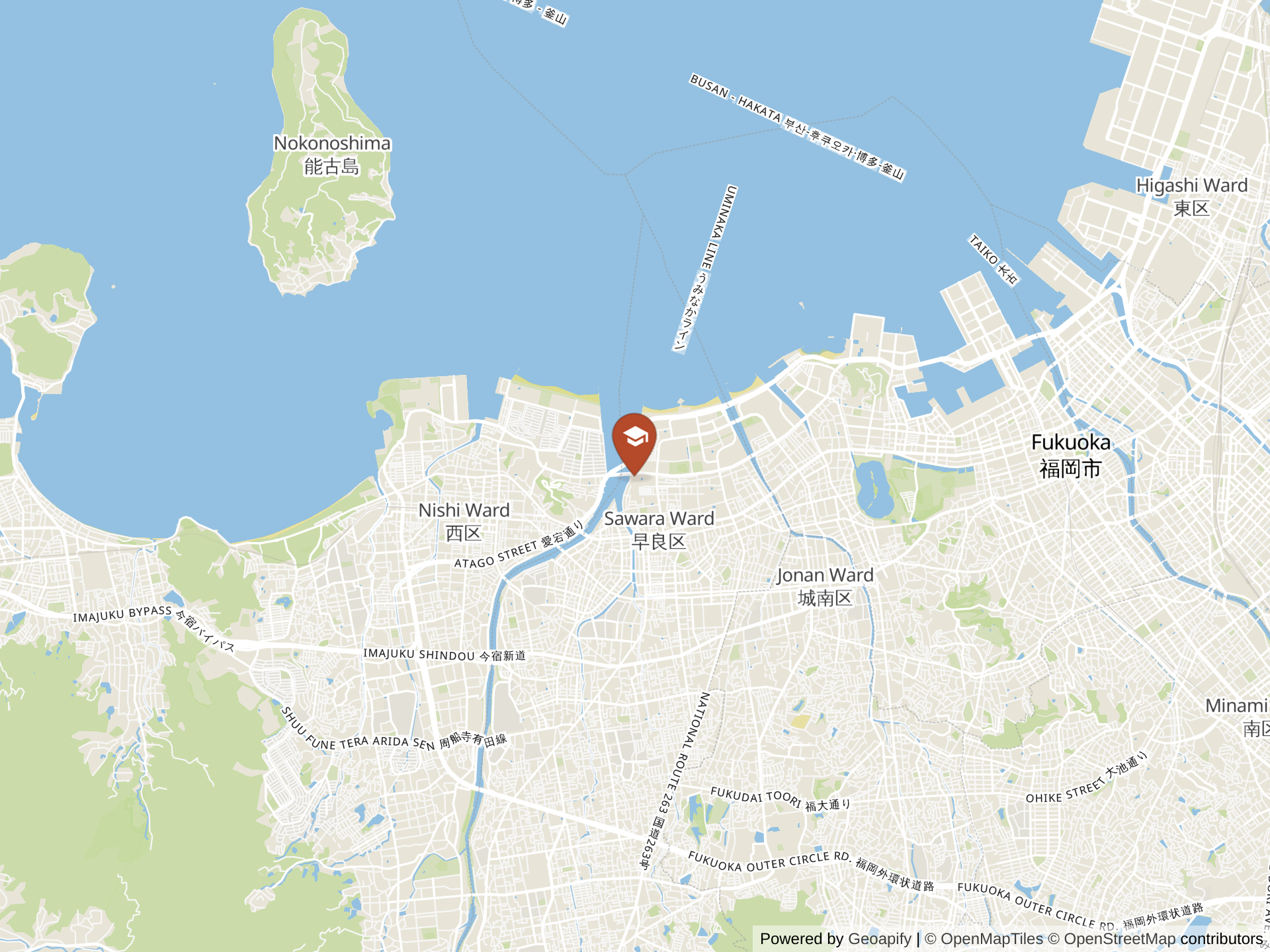Map of Fukuoka International School