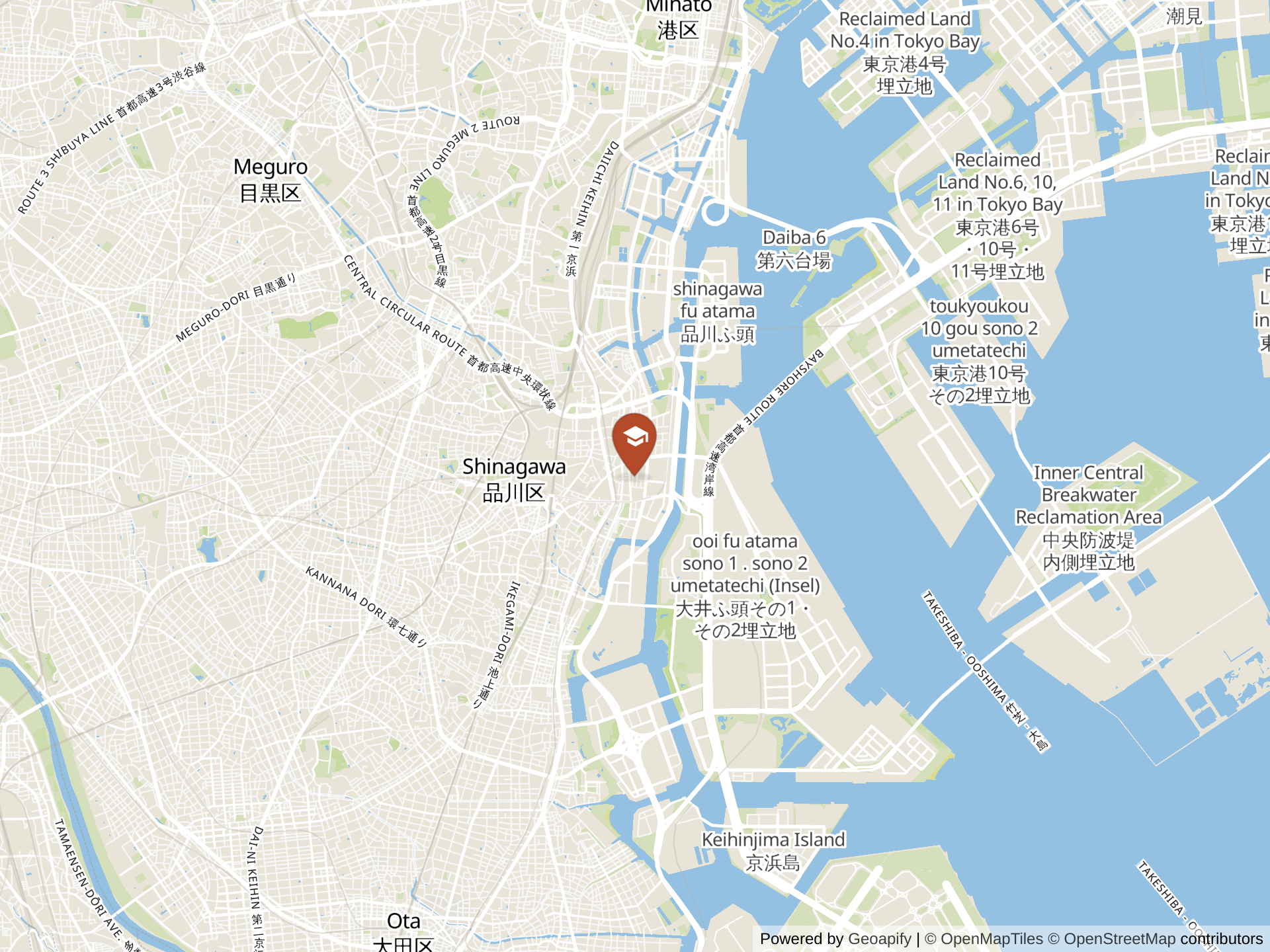 Map of Shinagawa International School