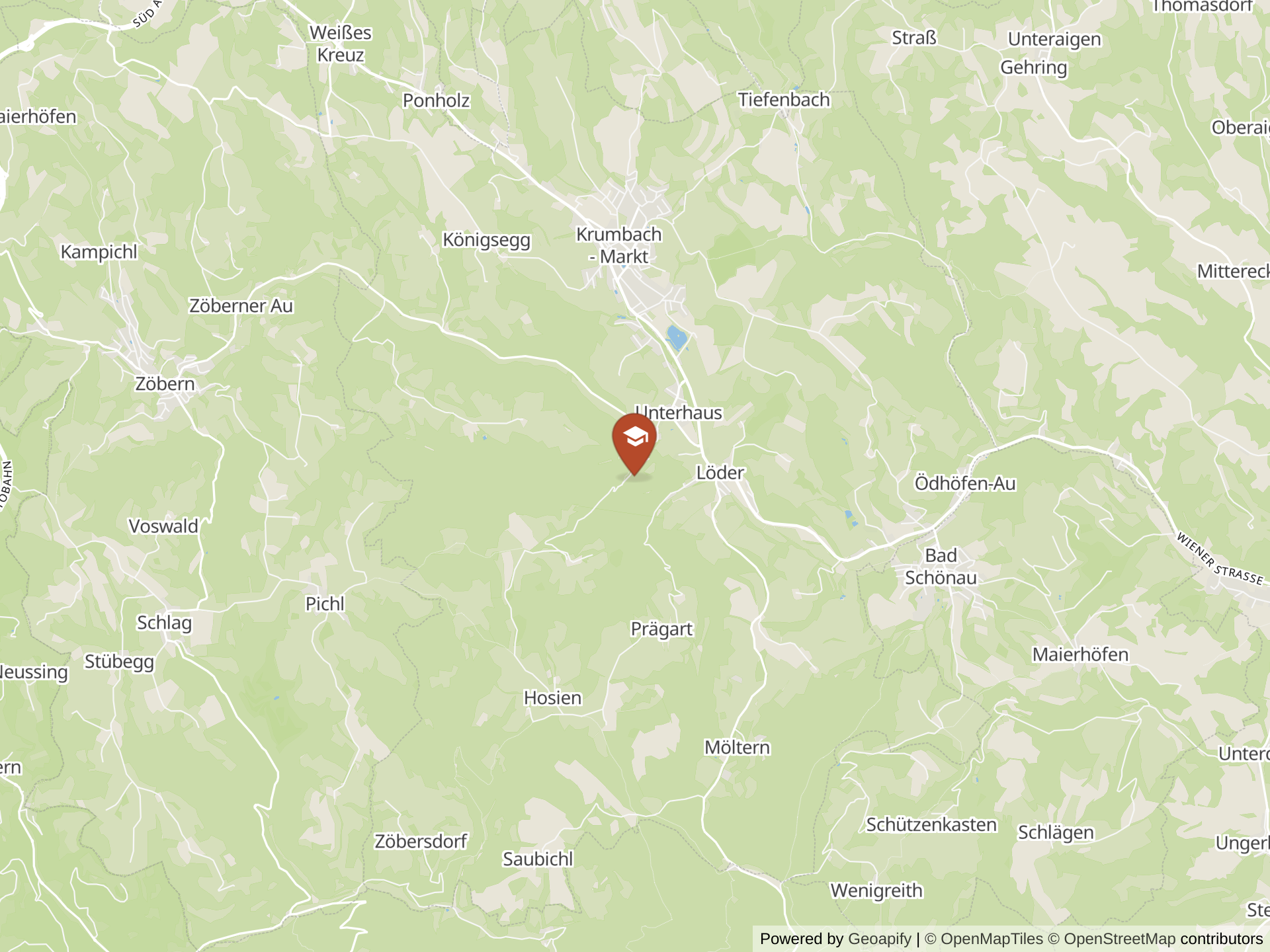 Map of Schloss Krumbach International School GmbH