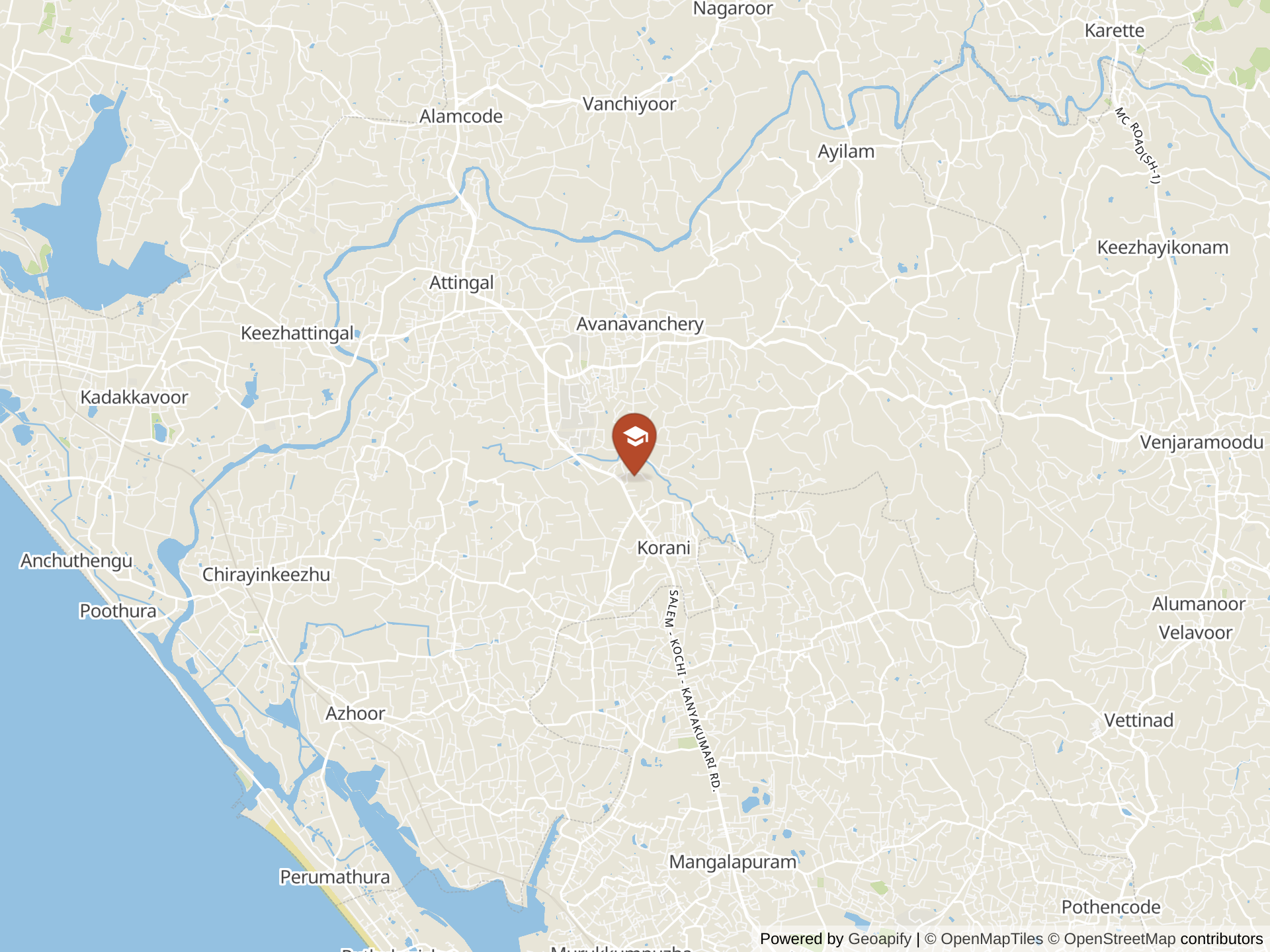 Map of Trivandrum International School