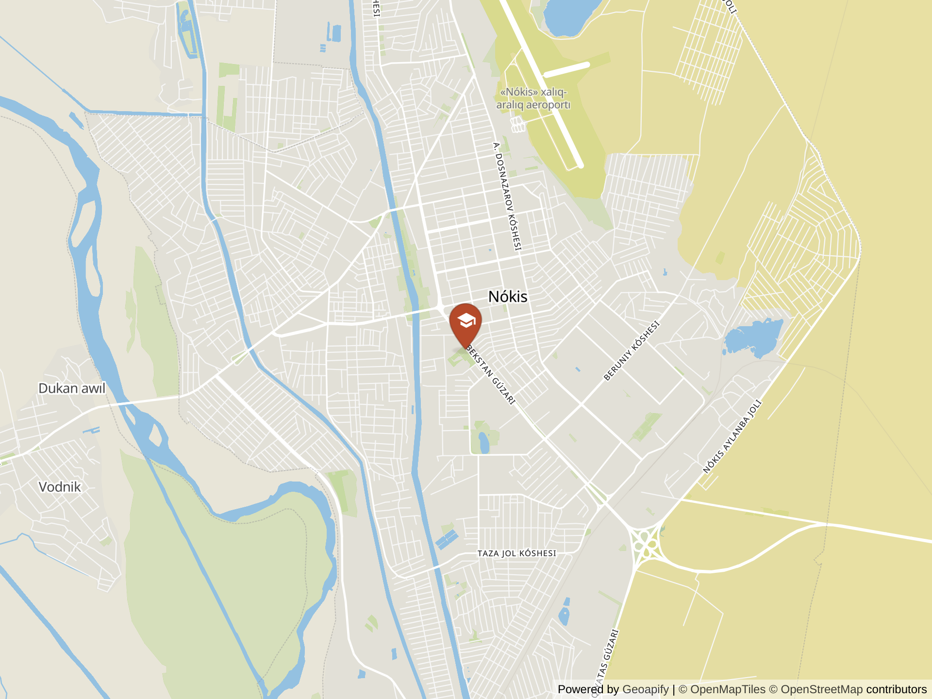 Map of Nukus Presidential School