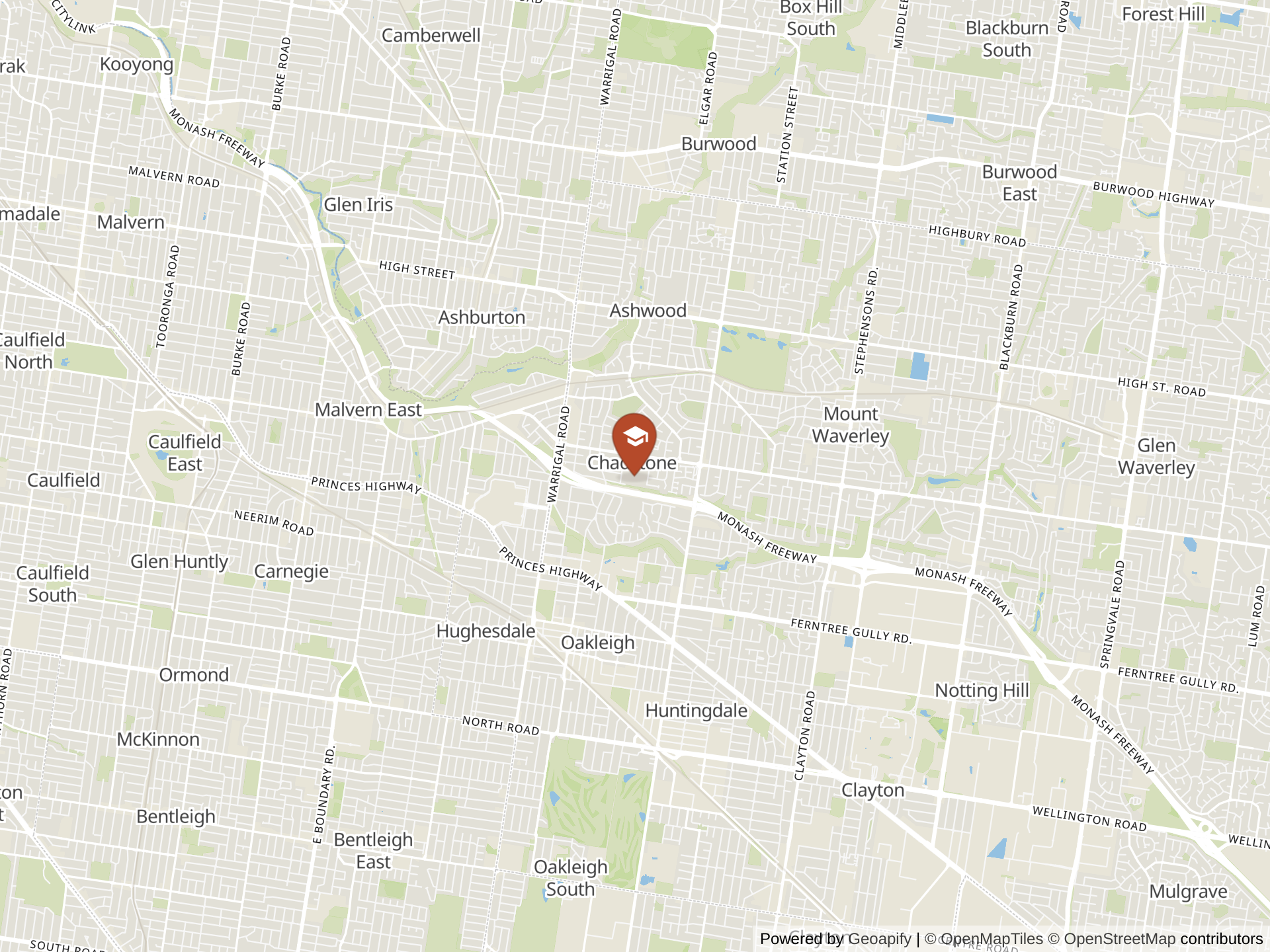 Map of Salesian College Chadstone