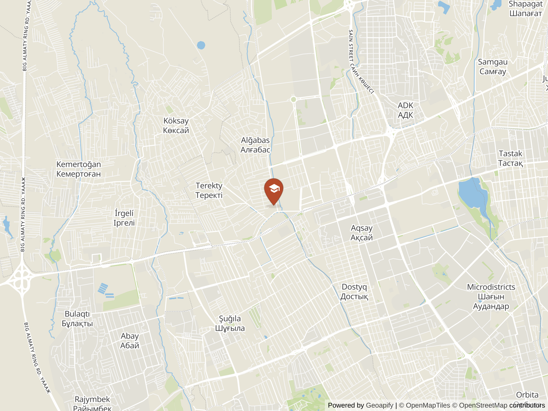 Map of Shoqan Walikhanov Private School